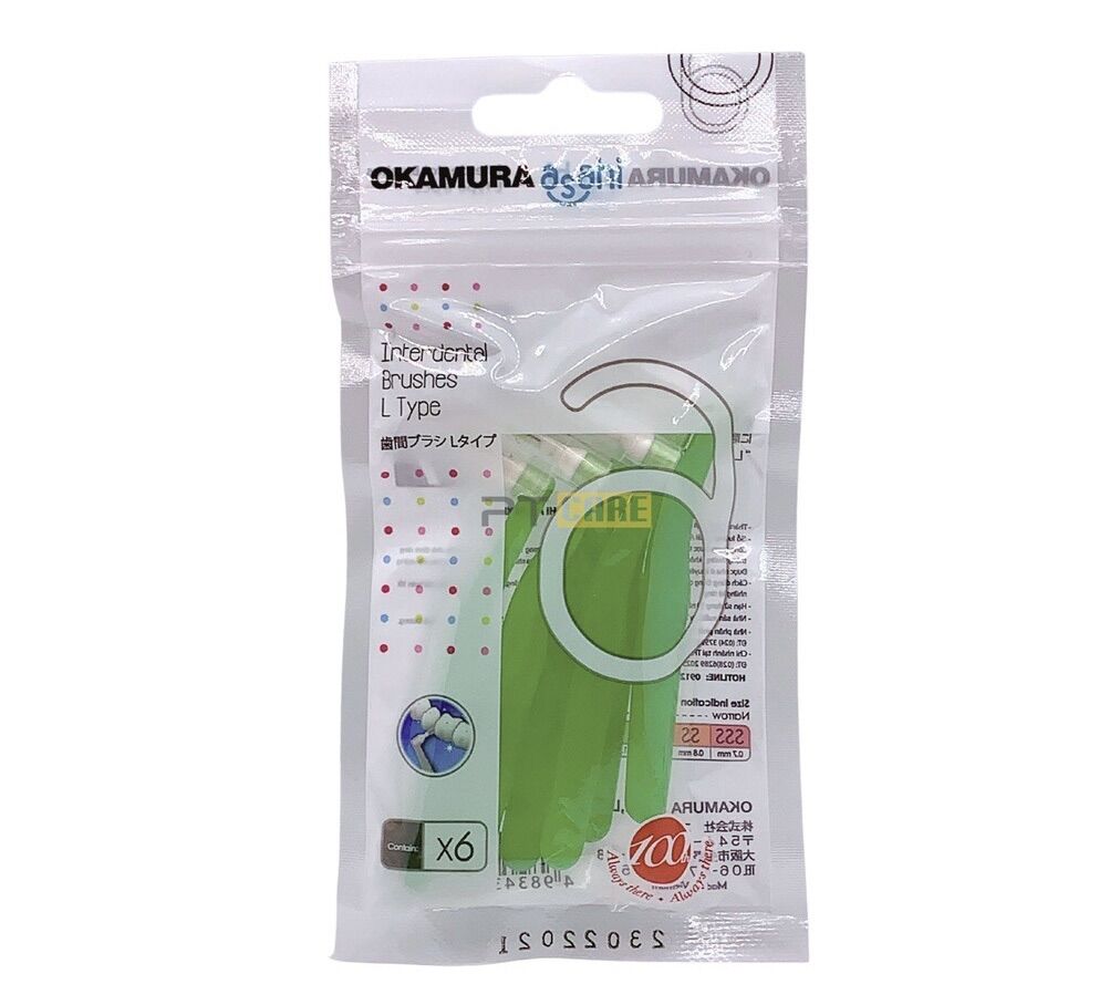 [HCM]Okamura - Bàn Chải kẽ răng Asahi dang L (bịch 6 cây)
