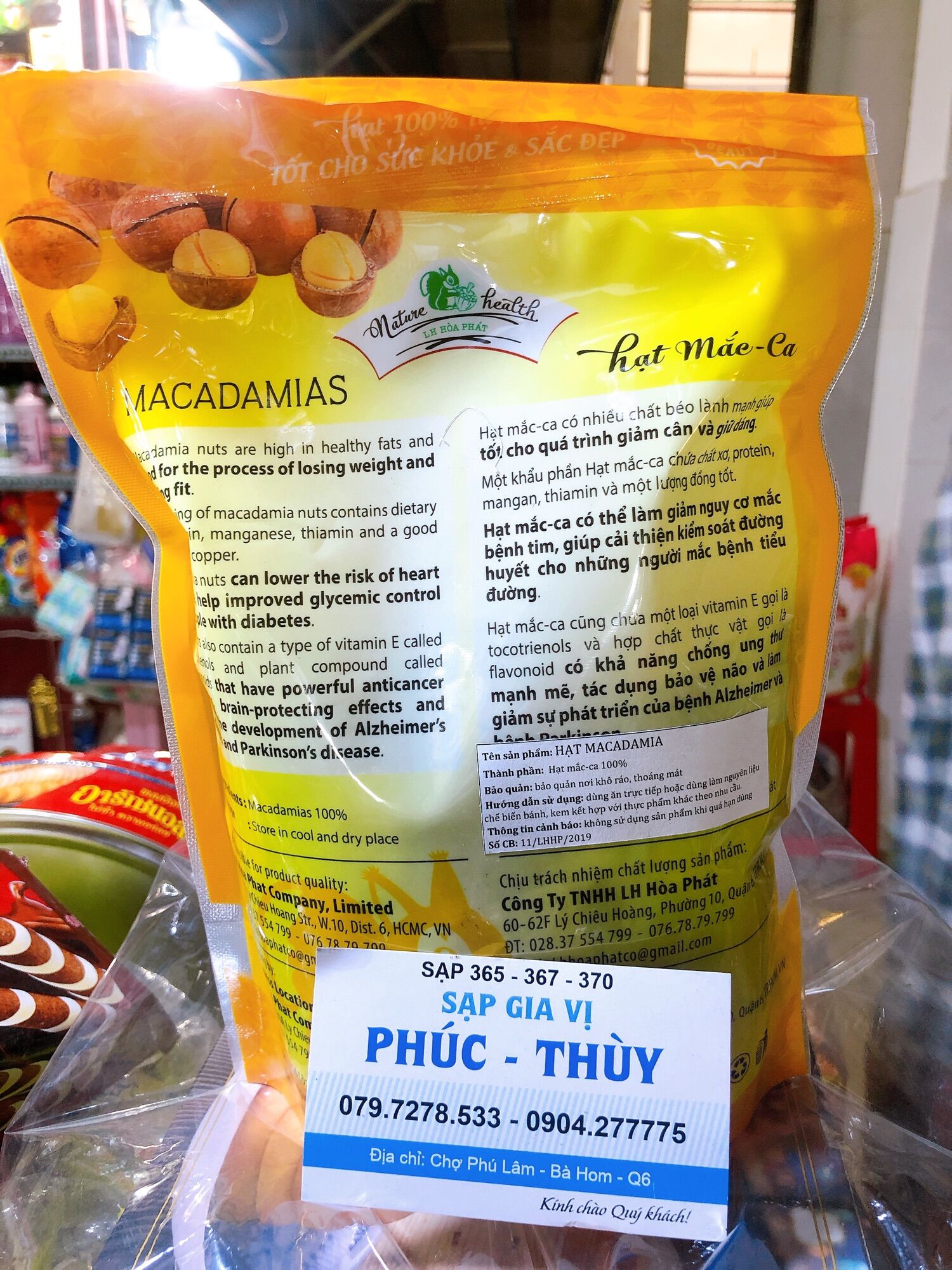 Hạt macca, mắc ca túi 500 gram, Macadamine LH Hoà Phát