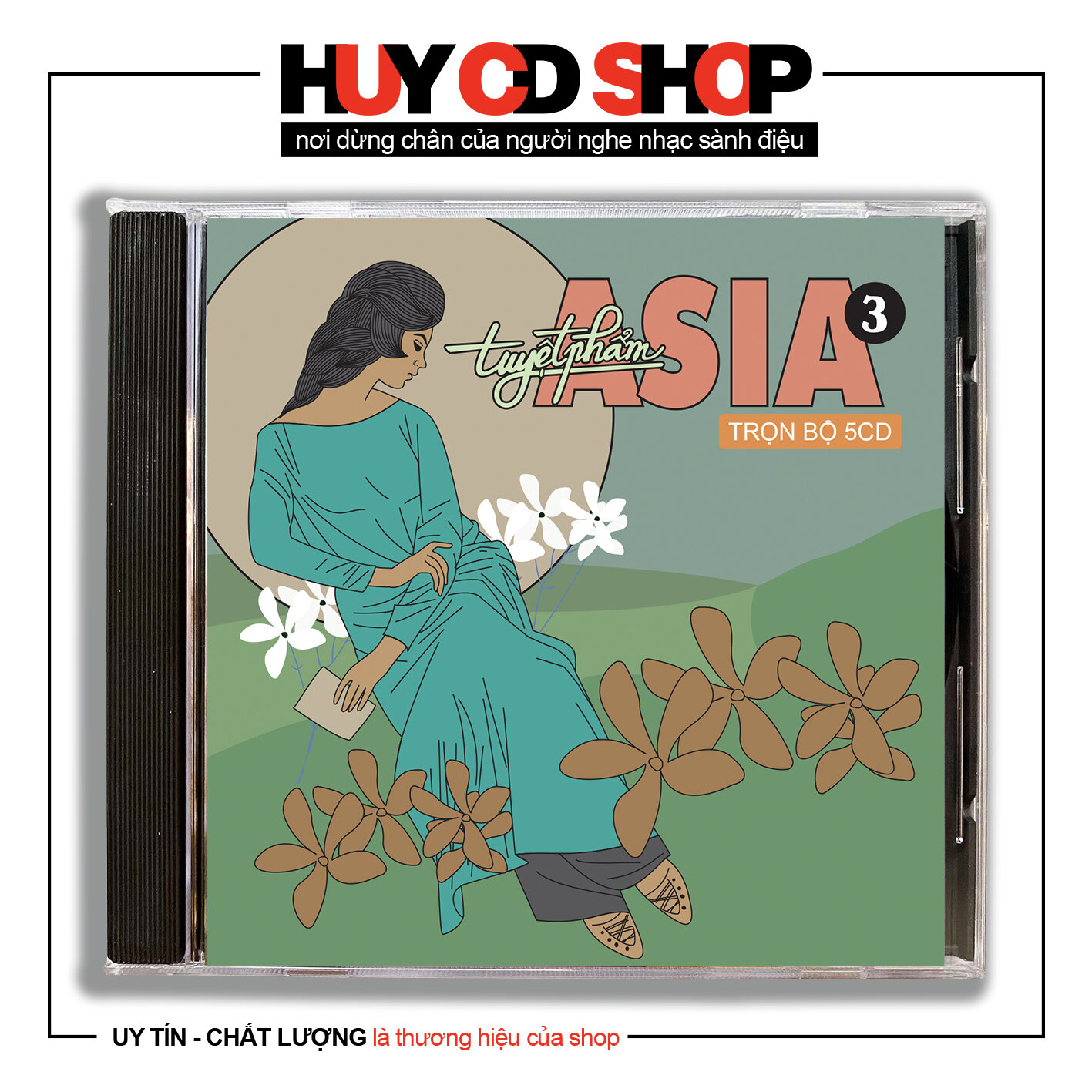 Đĩa CD Asia tuyệt phẩm 3 Nhạc vàng trữ tình Bolero Đĩa lòng Trắng Chất Lượng cao Âm Thanh chuẩn HUY CD SHOP