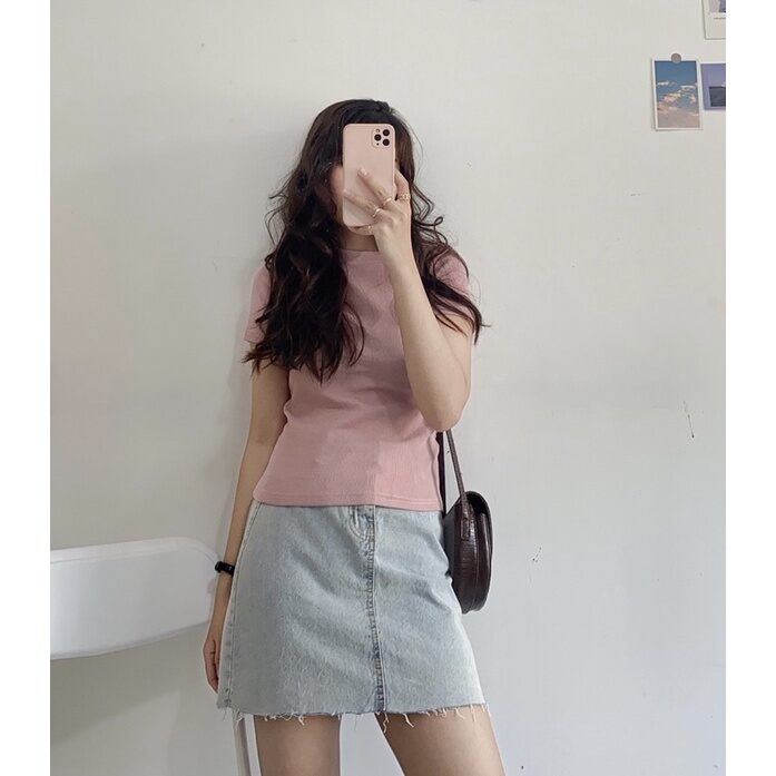 Áo Thun Nữ Trơn Ôm Body Cổ Tròn Siêu Xinh