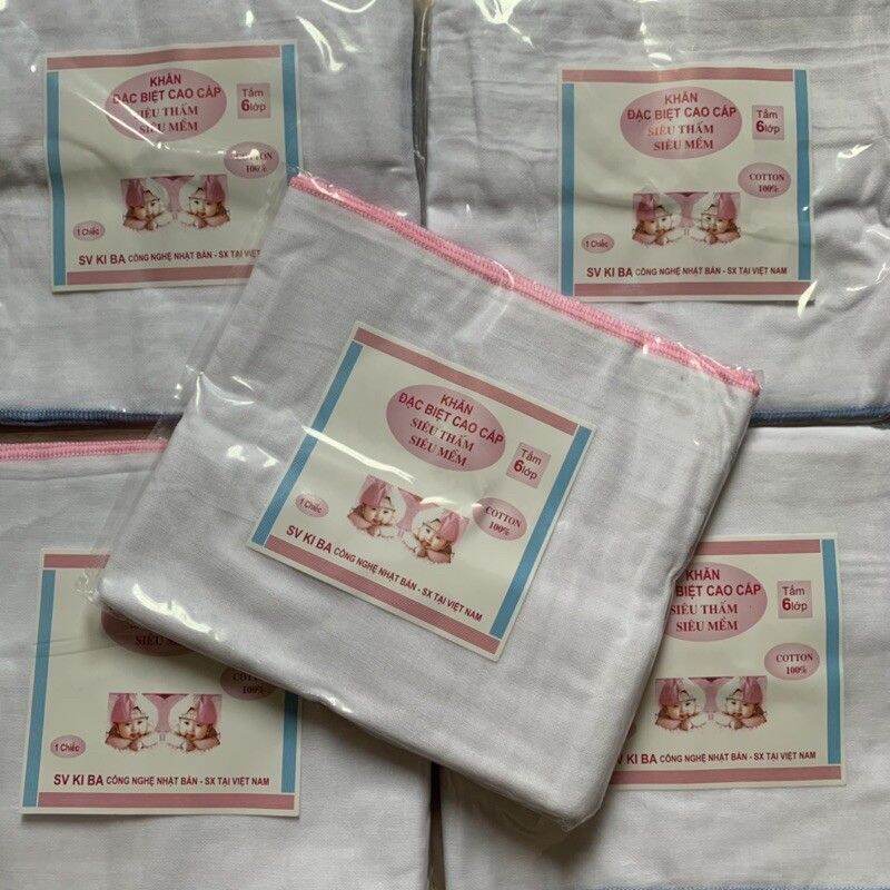 Khăn tắm xô 6 lớp cho bé Kiba
