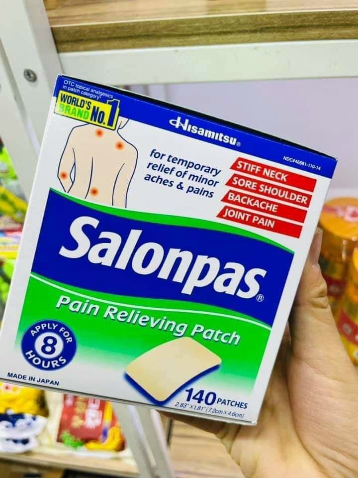 Miếng dán Salonpas Mỹ - hộp 140 miếng Date 2025
