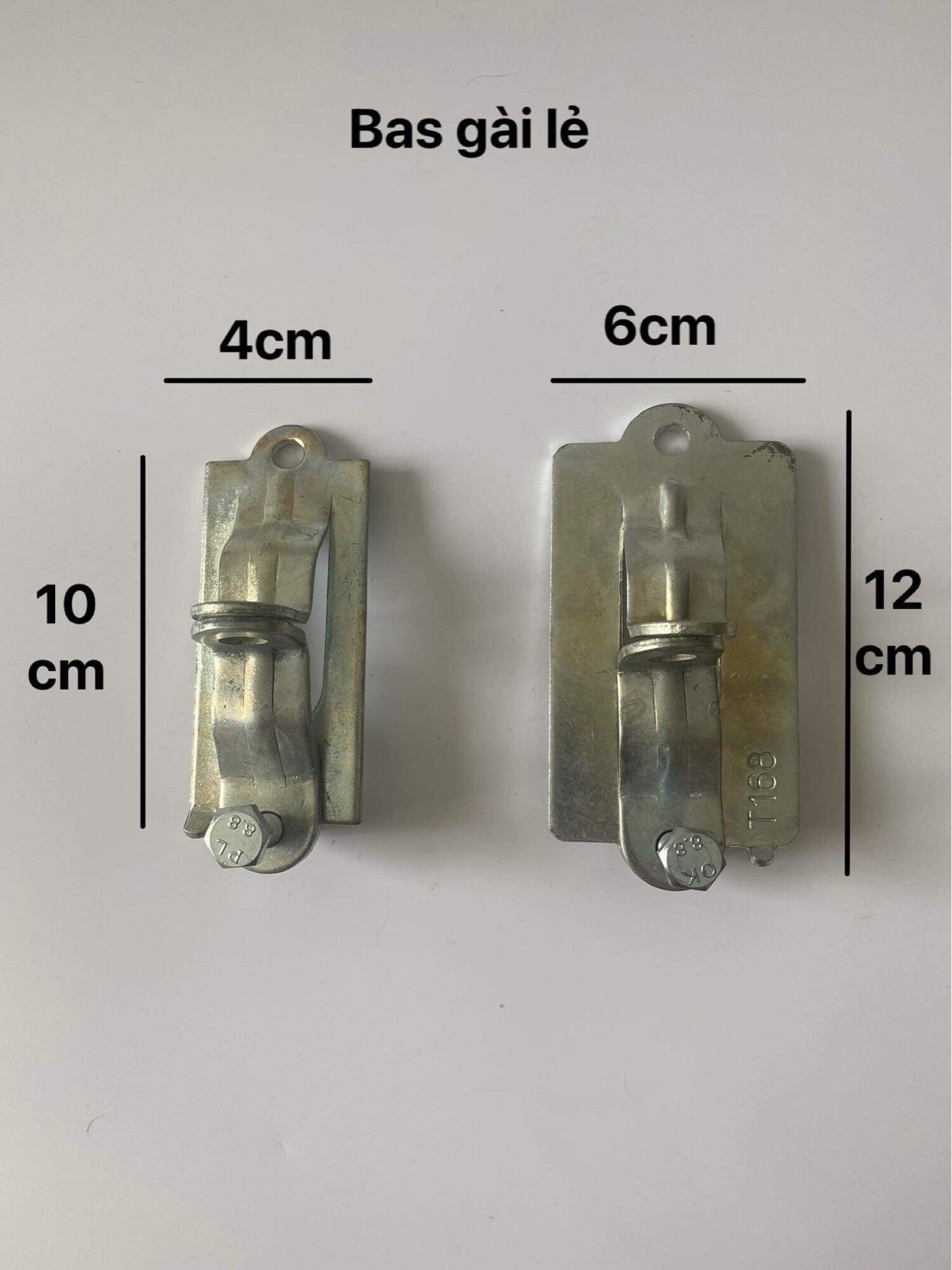 Bass gài sắt, inox trung 6x12cm