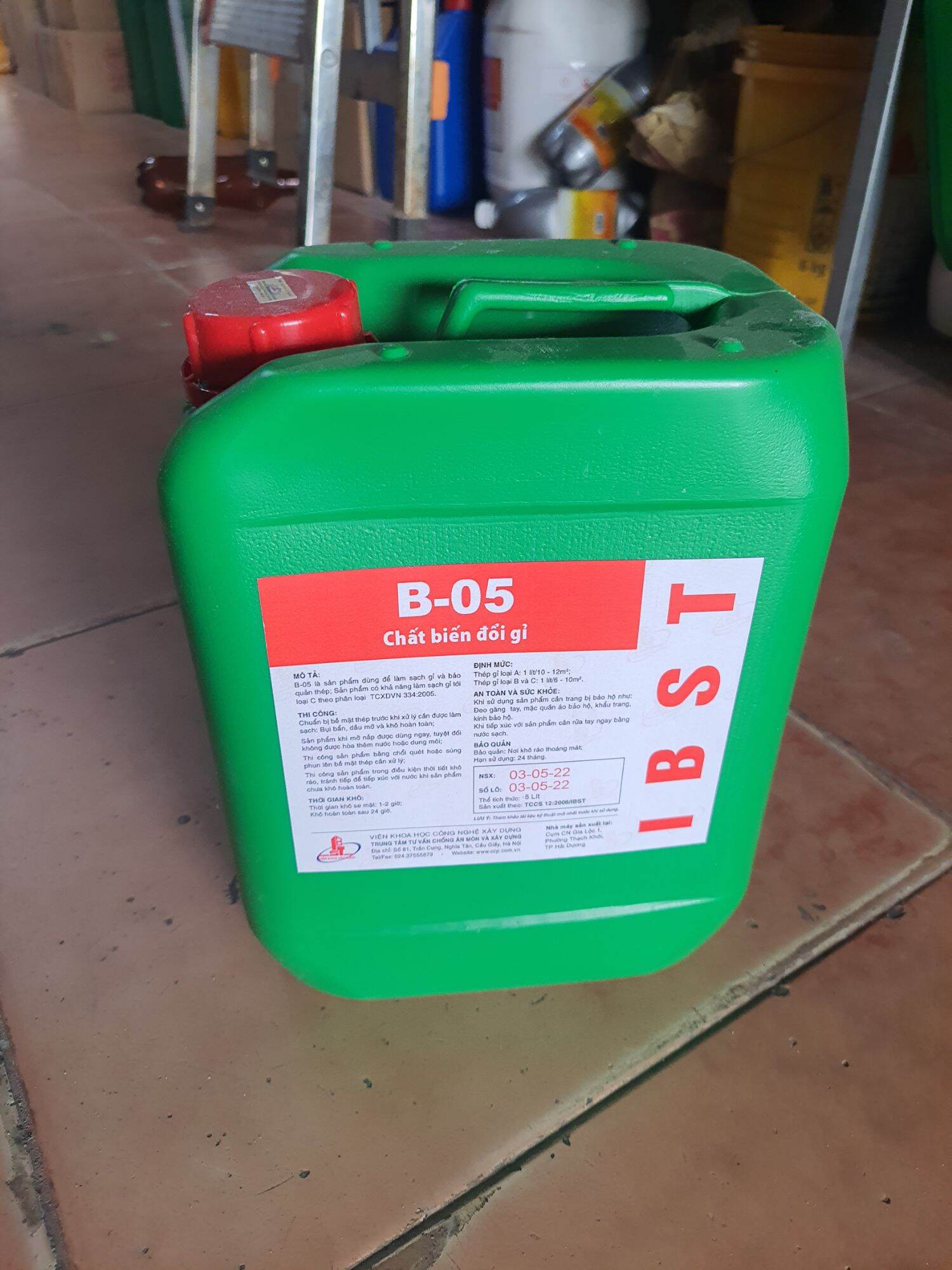 Hóa chất tẩy gỉ sắt thép B05 - can 5L