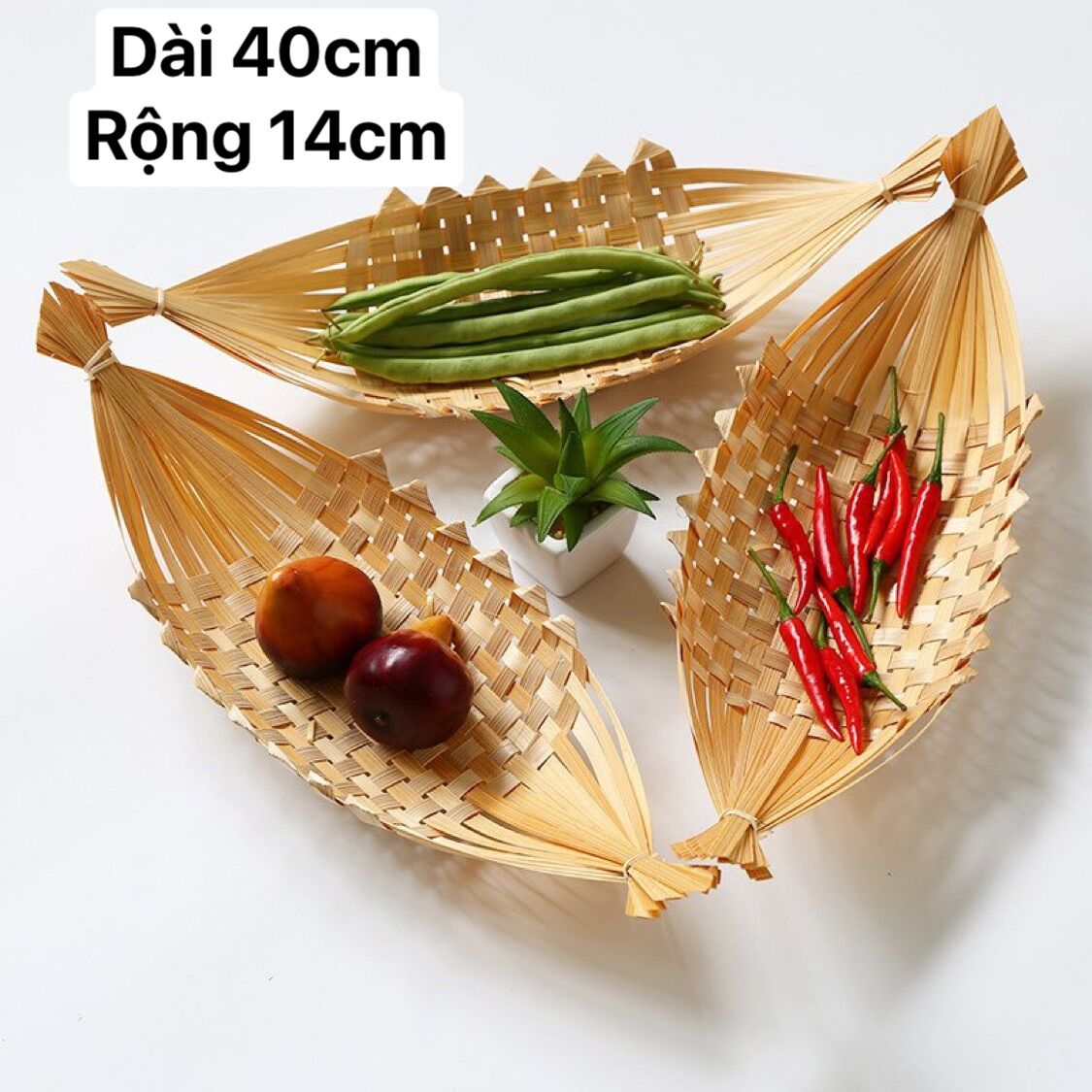 Phụ kiện mini decor ,thuyền tre, trang trí mẹt, quang gánh, rỗ decor mini