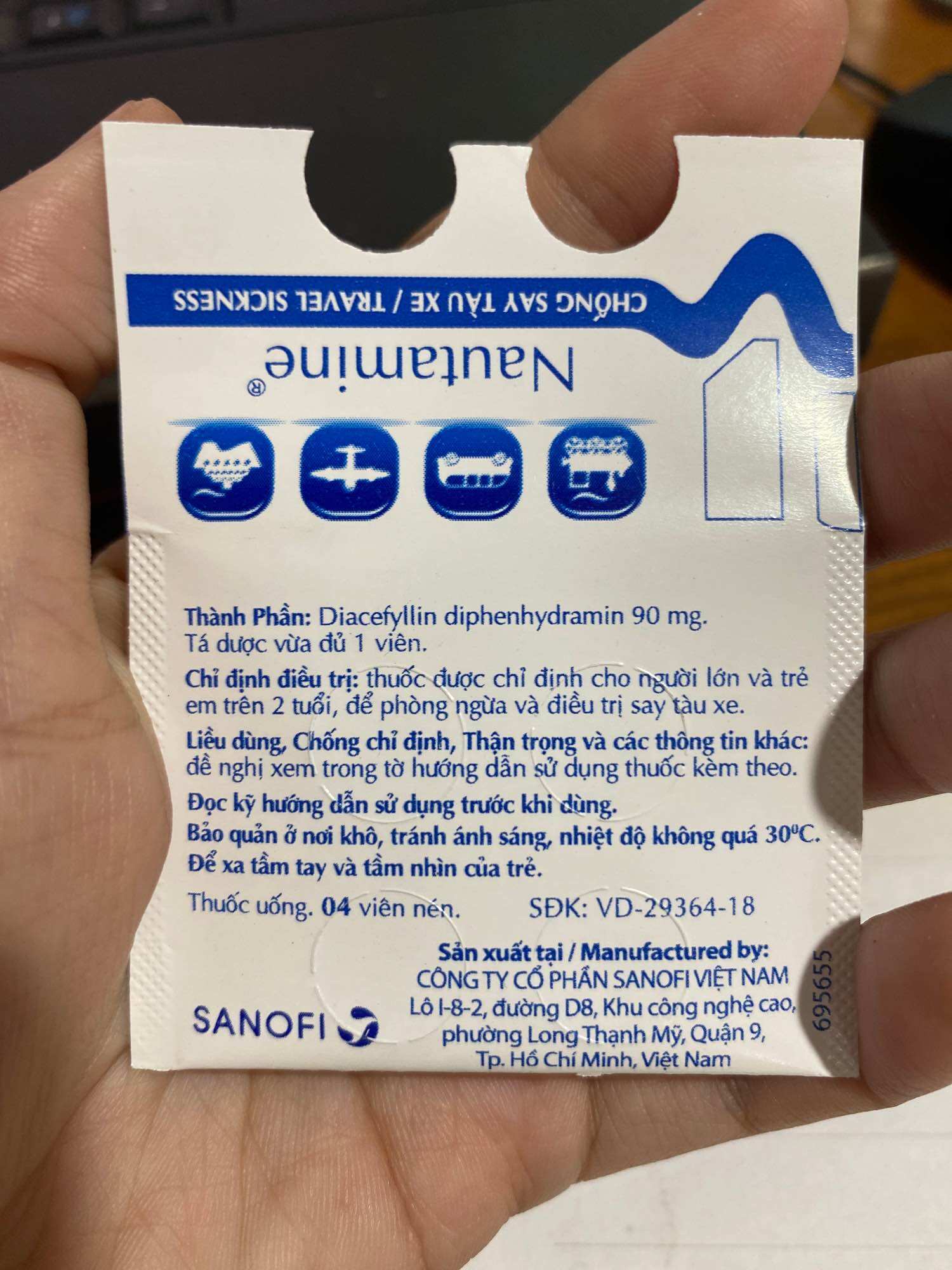 Vĩ say tàu xe, chóng mặt, ói , nautami