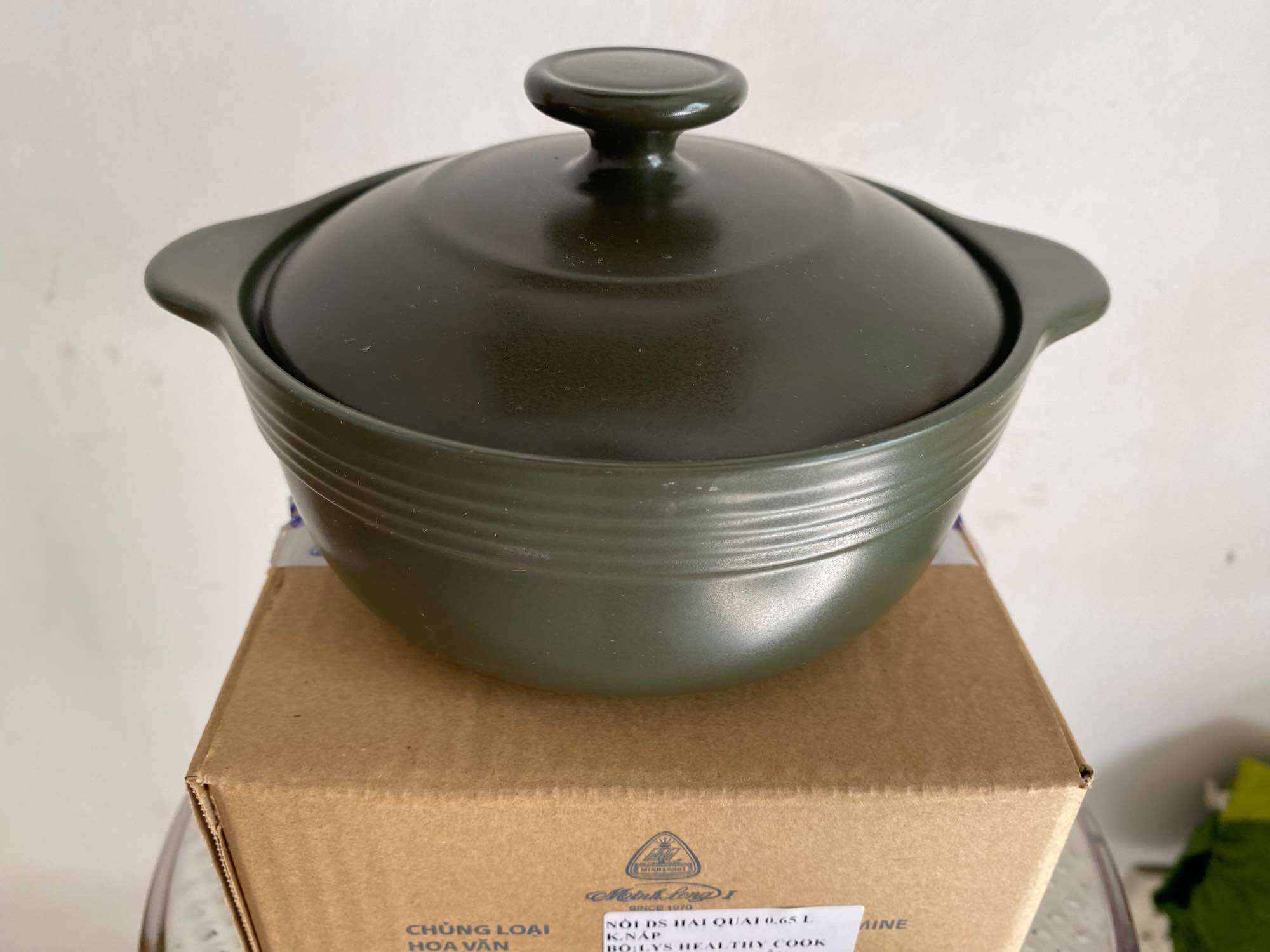 HCM-Nồi sứ dưỡng sinh Minh Long 0.65L chuẩn đẹp giá sale
