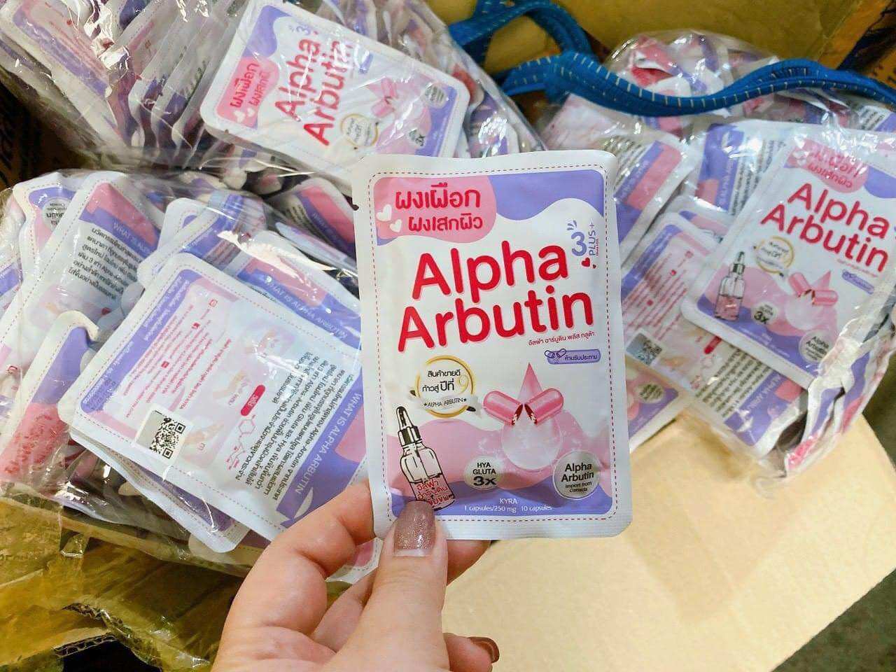 Viên kích trắng alpha arbutin mẫu mới vỉ 10 viên