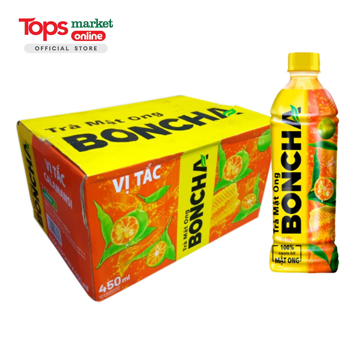 Thùng 24chai trà boncha chanh mật ong 450ml