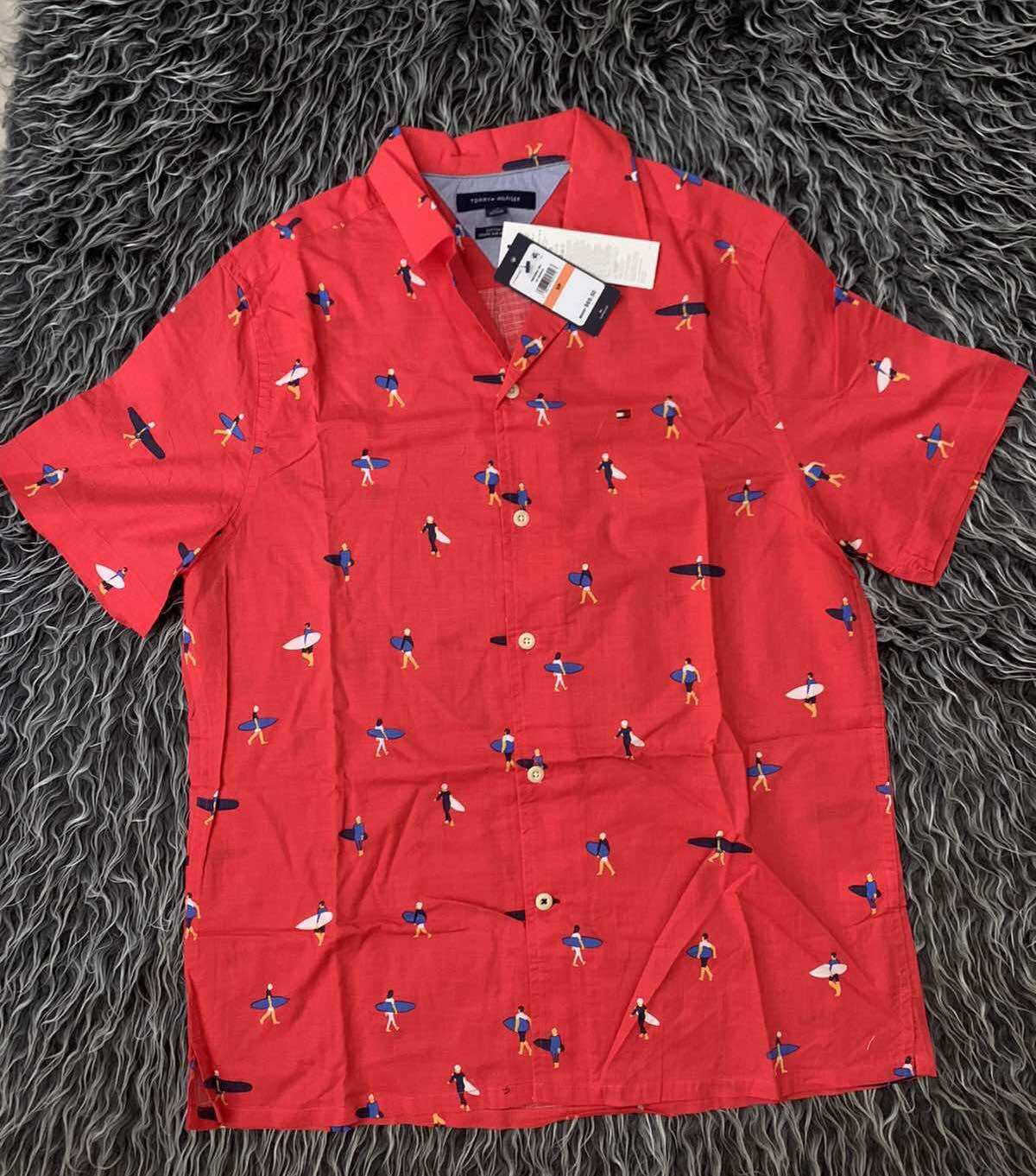 Áo sơ mi tay ngắn Tommy nam size S
