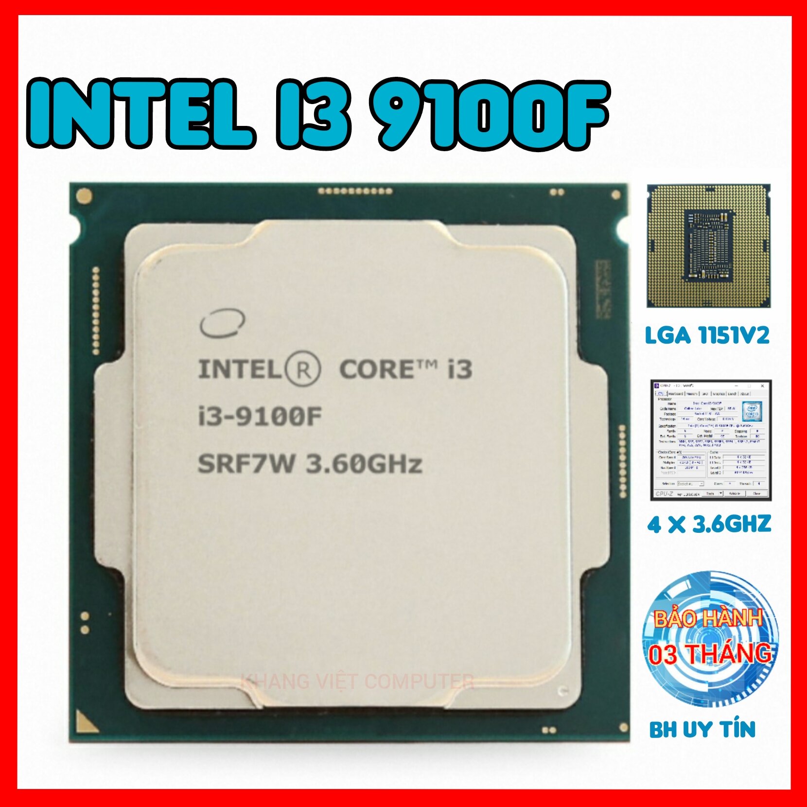 Chíp intel core i3 9100f giá rẻ chạy tốt