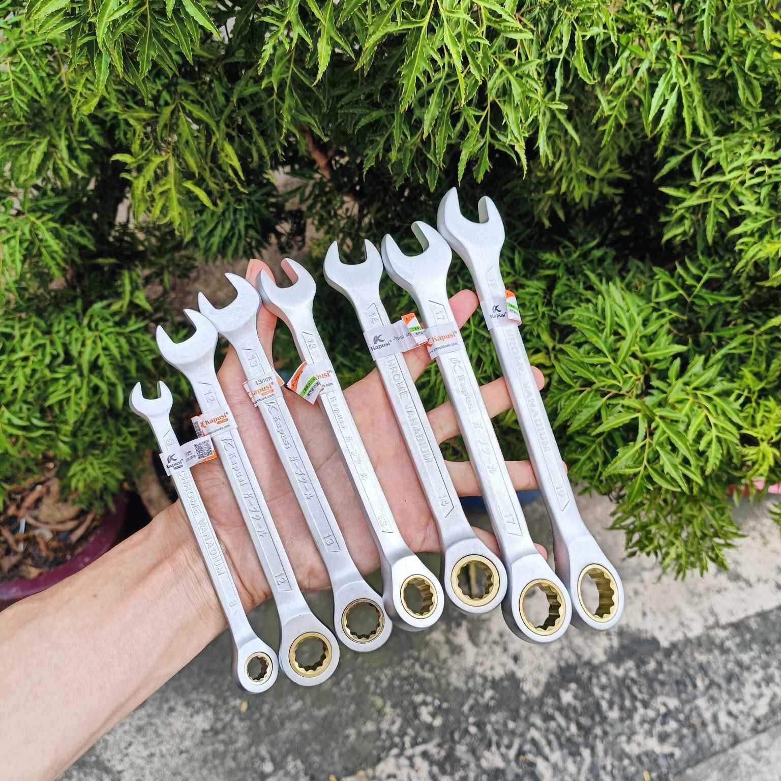 combo 7 cây cờ lê tự động KAPUSI vòng, miệng