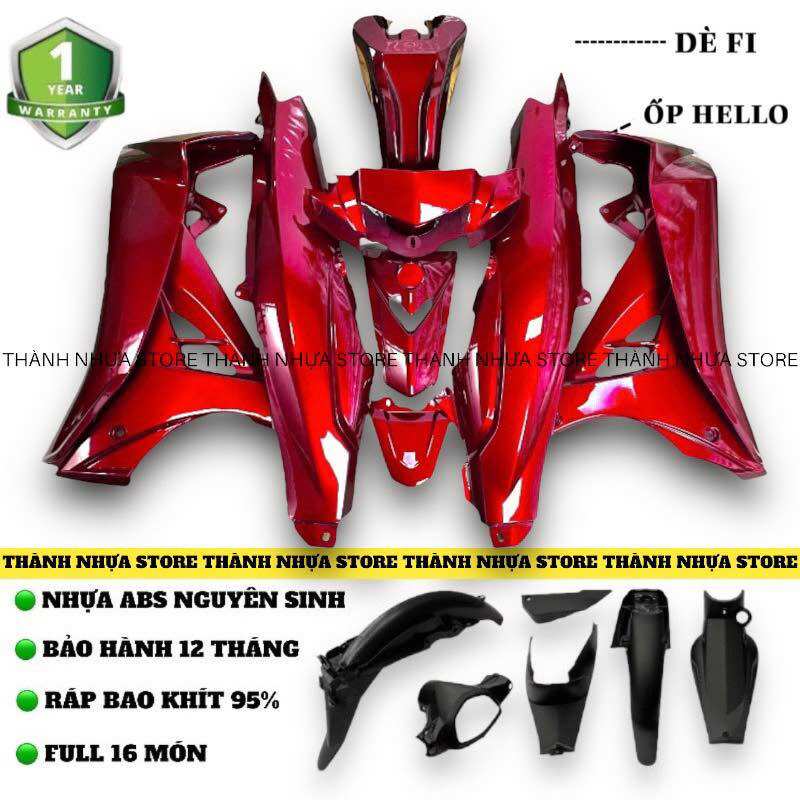 [NEW] Dàn áo Sirius Đỏ Candy phối Đen Ốp Sihello Dè Fi (Xem mô tả)