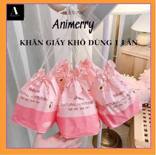 Khăn giấy khô tẩy trang đa năng animerry 1 cuộn 40 tờ