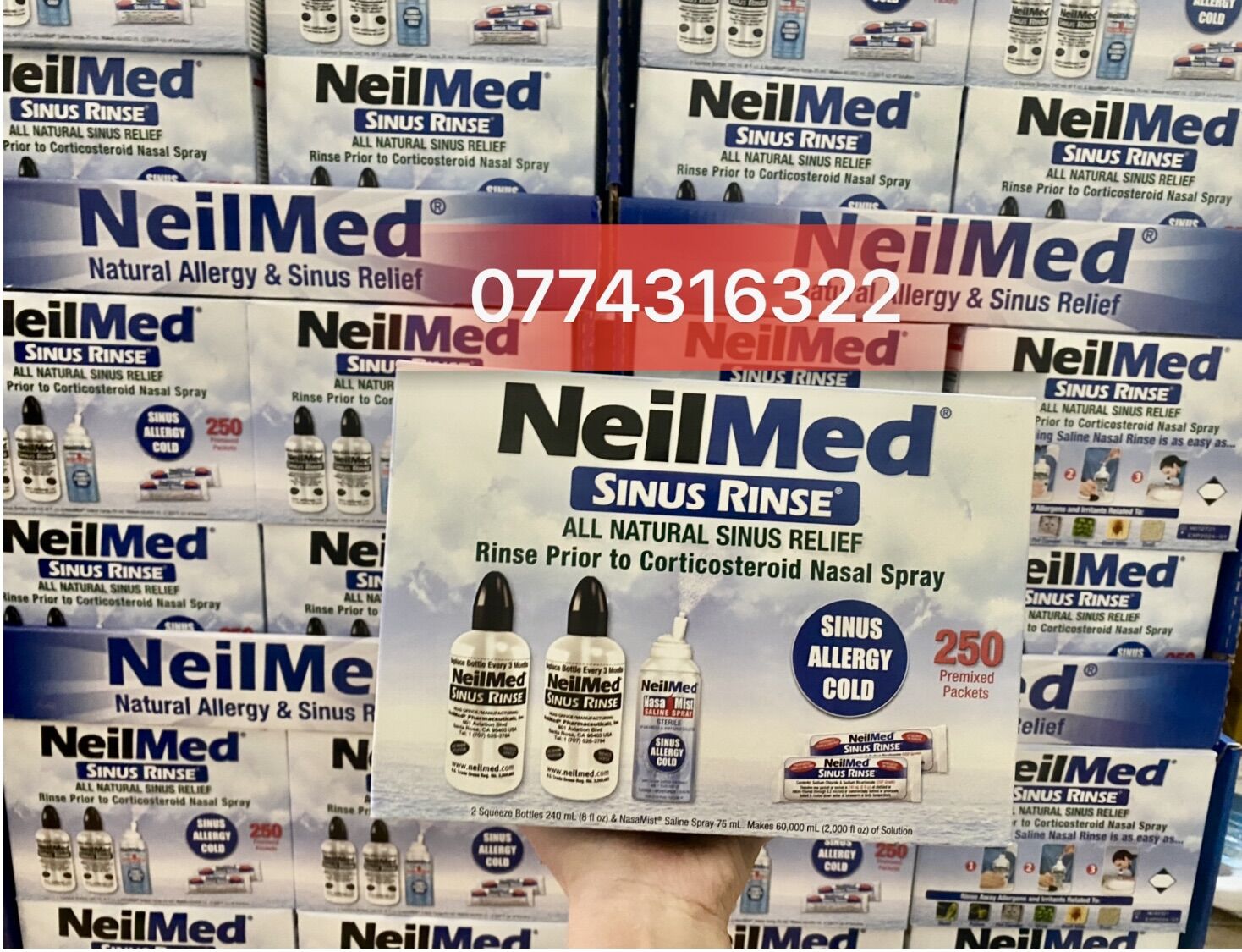 Bộ bình rửa mũi neilmed kèm 250 muối date xa