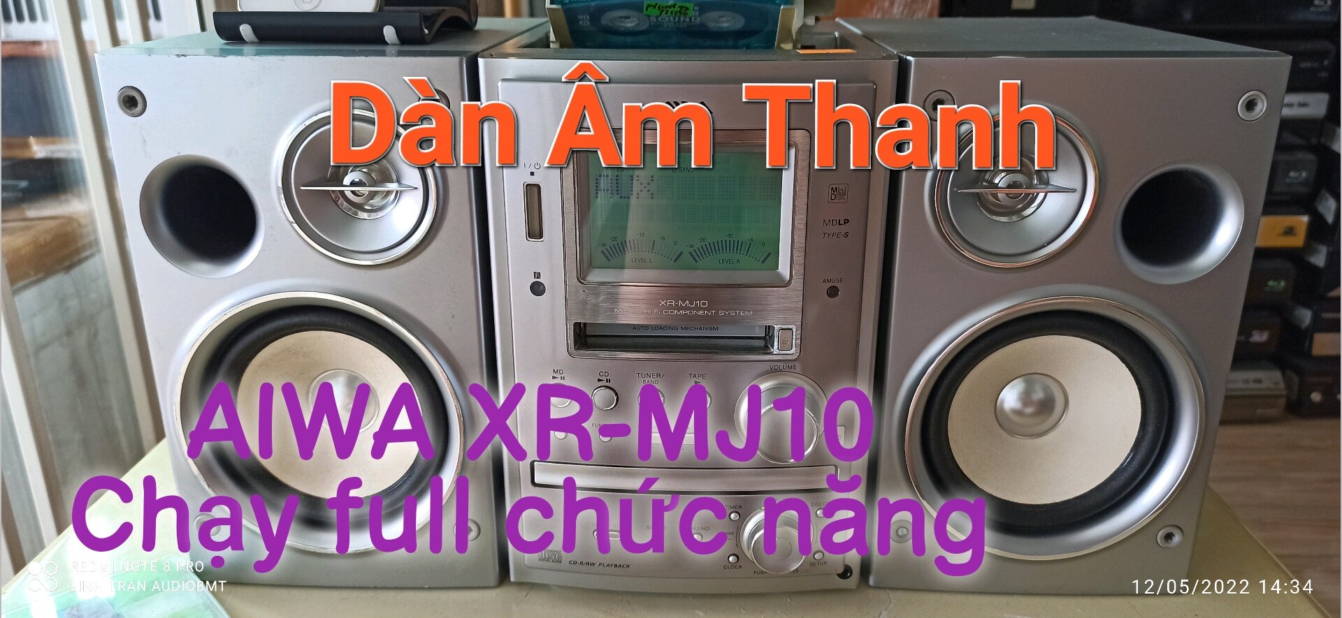 Dàn âm thanh aiwa xr-mj10-chạy full chức năng từ nhà sản xuất-kèn remote học.