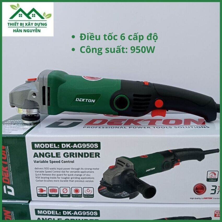 Máy cắt cầm tay Dekton DK-AG950S 950W có chỉnh tốc độ,công tắc bóp,lưỡi 100mm,máy mài góc