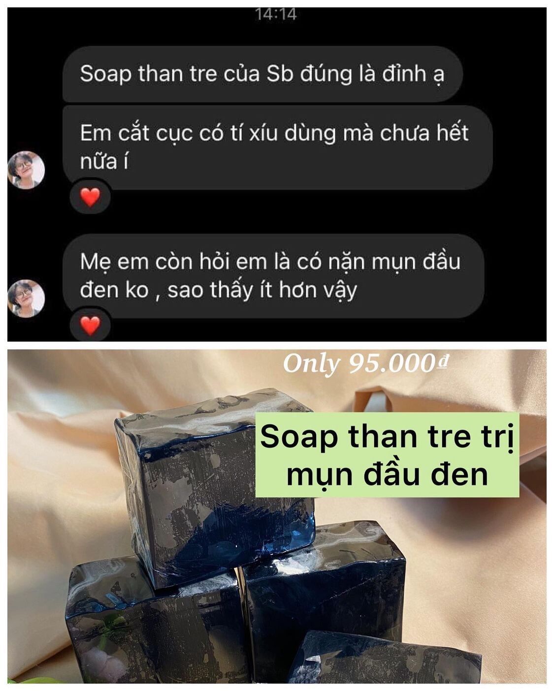 Soap rửa mặt Than tre handmade Sunday Beauty