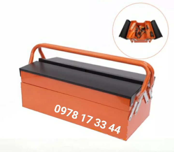 Thùng đựng đồ nghề sắt 2 tầng 3 ngăn dài 53cm cao 15cm, rộng 20cm