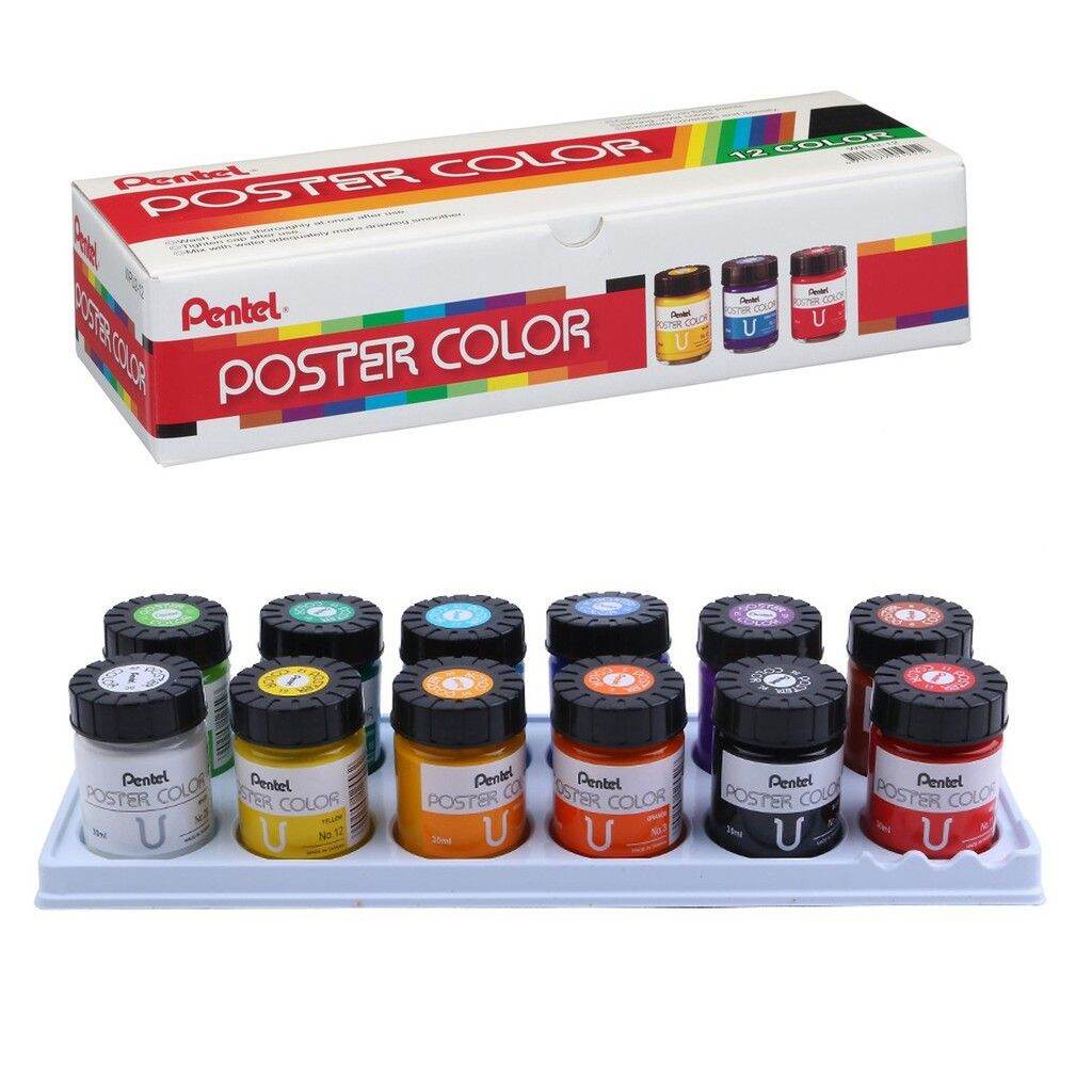 Hộp màu nước pentel poster 30ml 12 màu