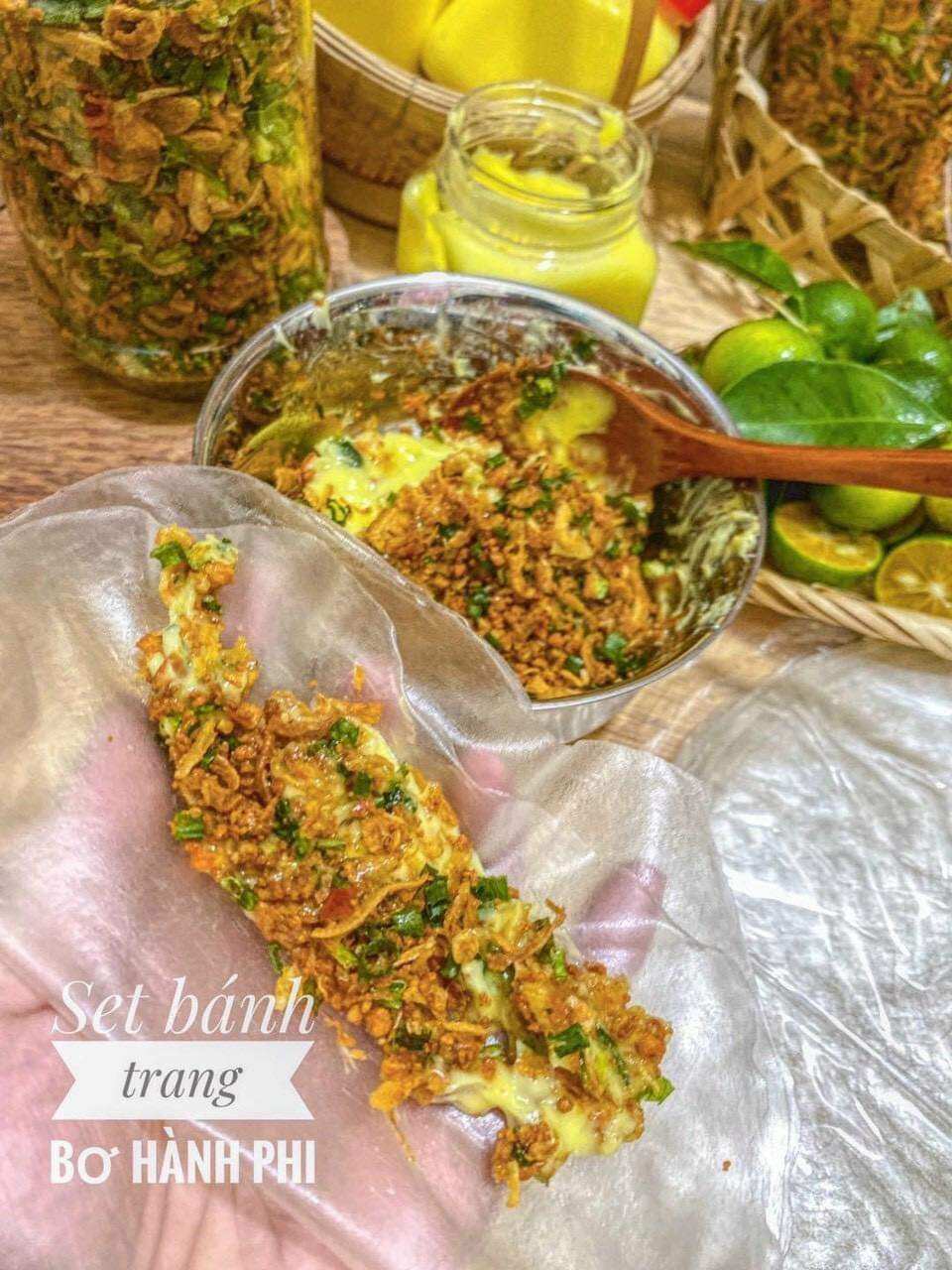 [ siêu ngon siêu hot ] bánh tráng phơi sương ( 250g bánh tráng , 150 muối hành phi ruốc , 200g bơ )