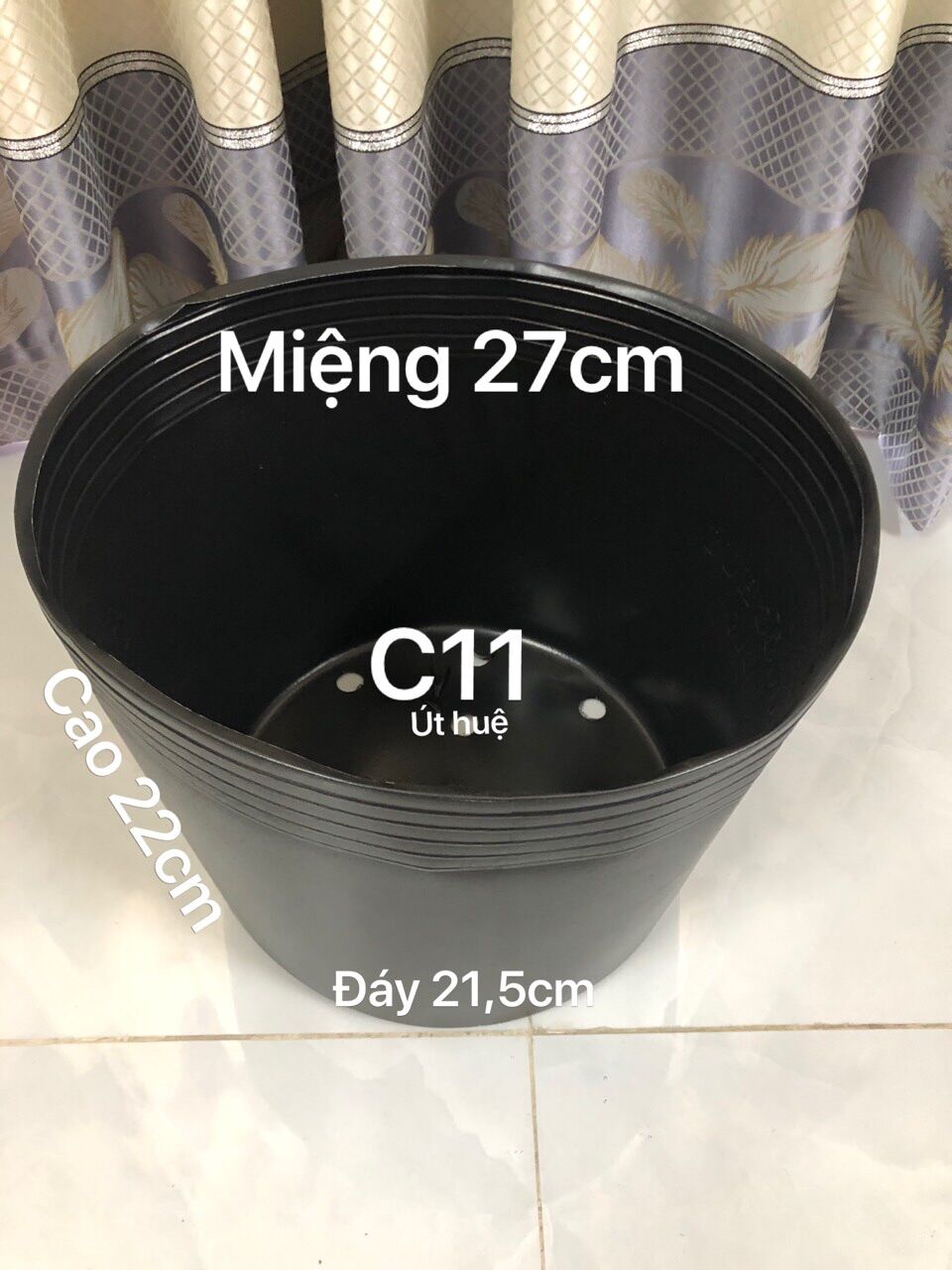 Chậu nhựa trồng cây 20 cái C11 màu đen dày dặn