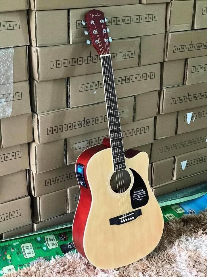 Sale sâu mẫu Đàn guitar fender mầu gỗ bản có eq
