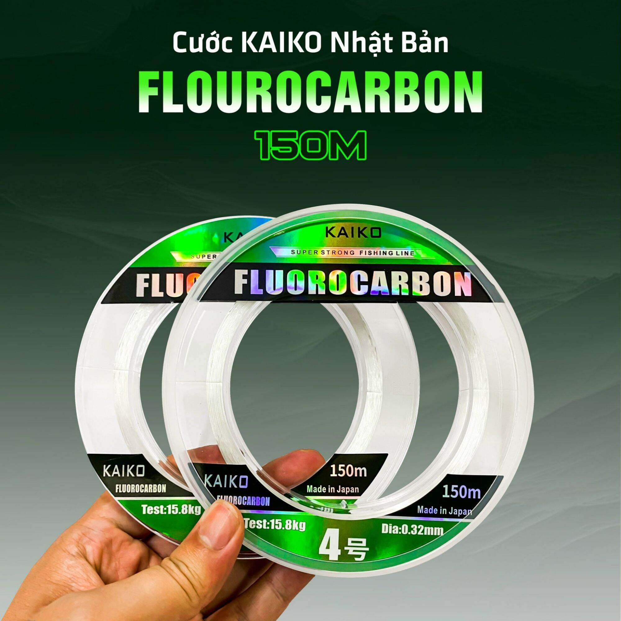 Cước trục kaiko flurocarbon 150m tải cá tốt dùng làm dây trục câu cá
c