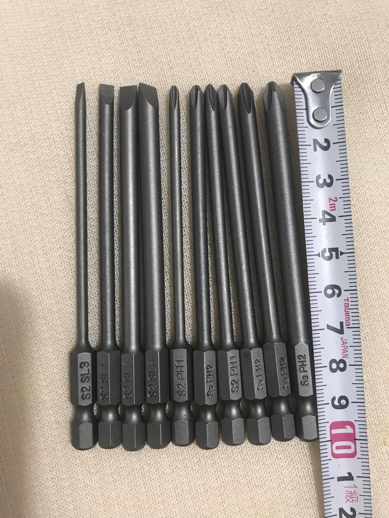 Mũi bắn vít bãi, dài 10cm, bộ 10cái