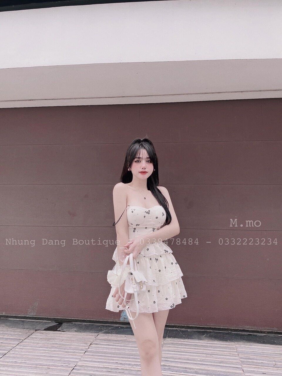 Đầm dây cúp hoa tầng BG
