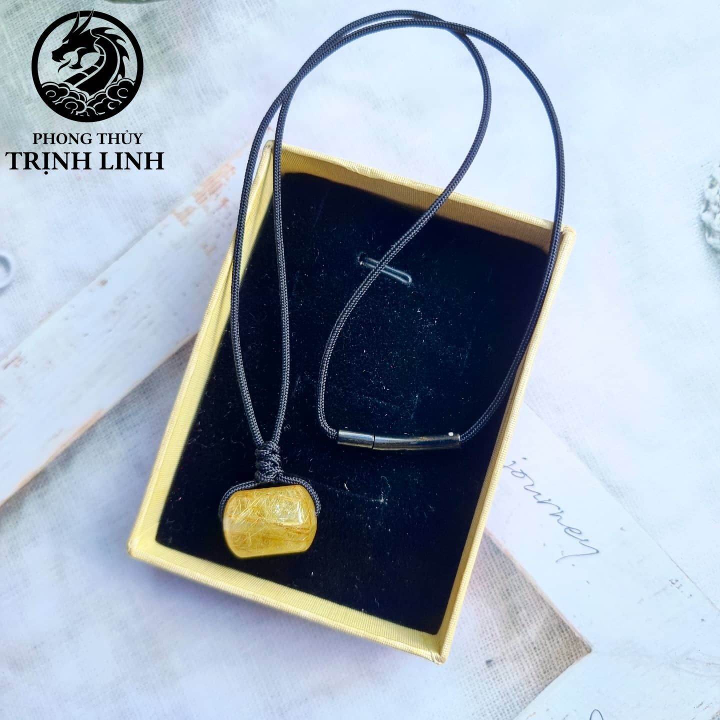 VÒNG CỔ LU THỐNG THẠCH ANH TÓC VÀNG DÂY KHÓA SIÊU BỀN