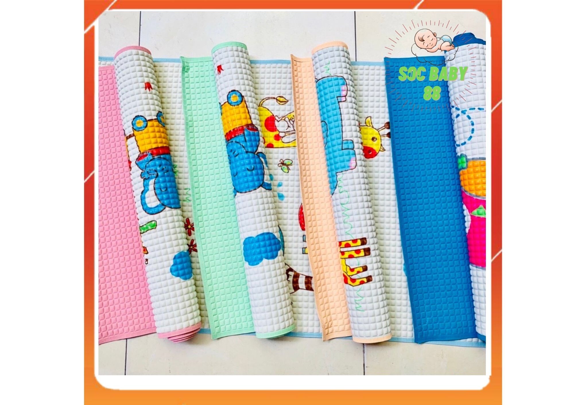 Chiếu Cao Su Non, Chiếu Điều Hòa Cao Su Non Chống Thấm Cho Bé Yêu, Soc Baby 88 ( Kích Thước 60x90)