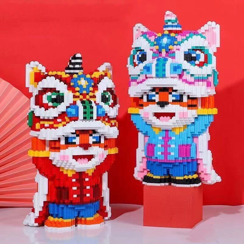 Lego hổ đầu lân cao 35cm hàng đẹp Xinz