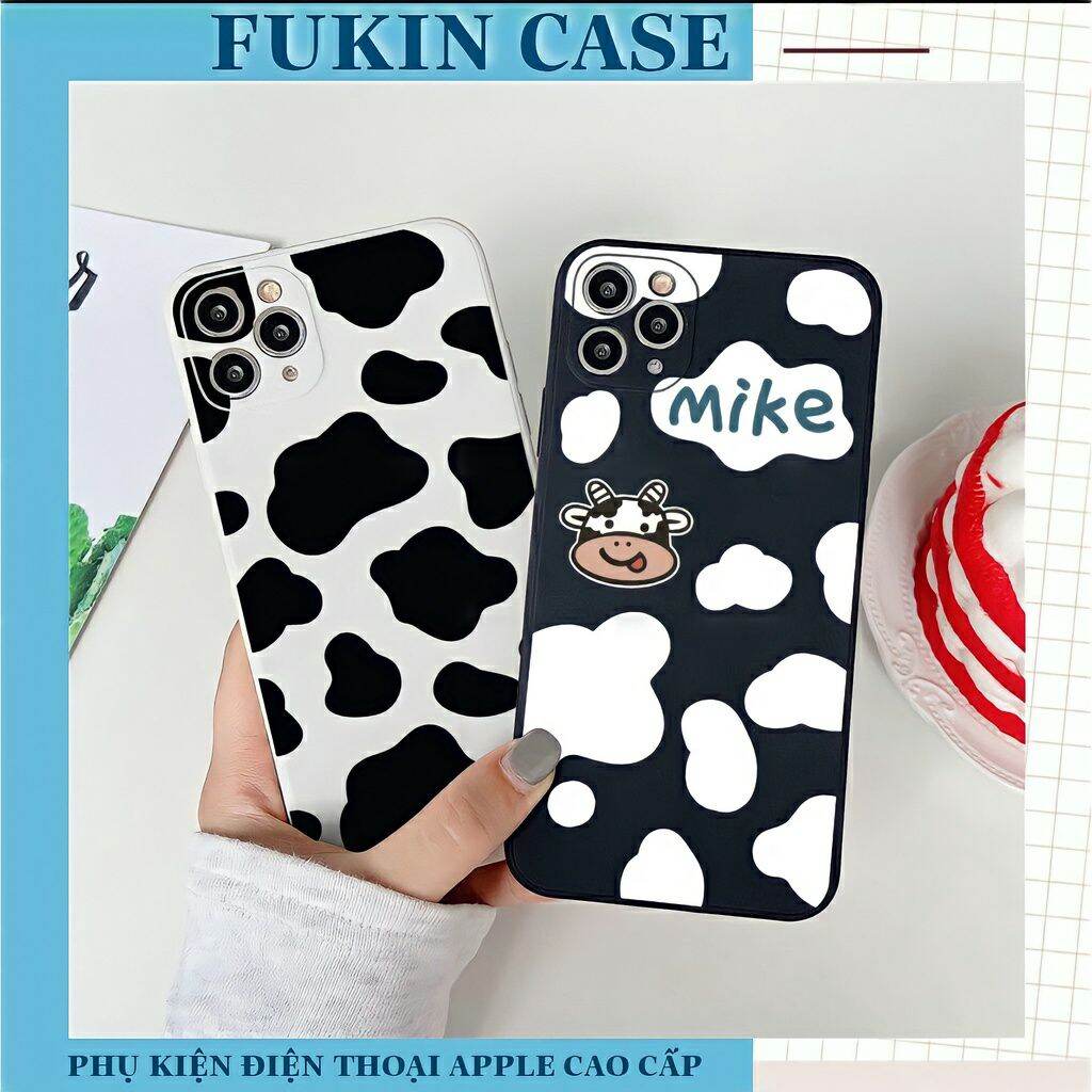 Ốp lưng iphone Bò Sữa Mike cạnh vuông 6/6plus/6s/6splus/7/7plus/8/8plus/x/xs/11/12/pro/max/plus/promax