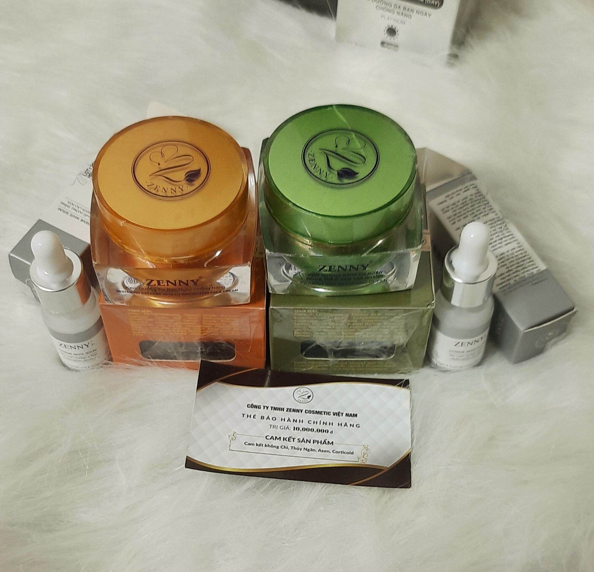 Bộ đôi kem dưỡng da ngày và đêm zenny tặng serum và sữa rửa mặt