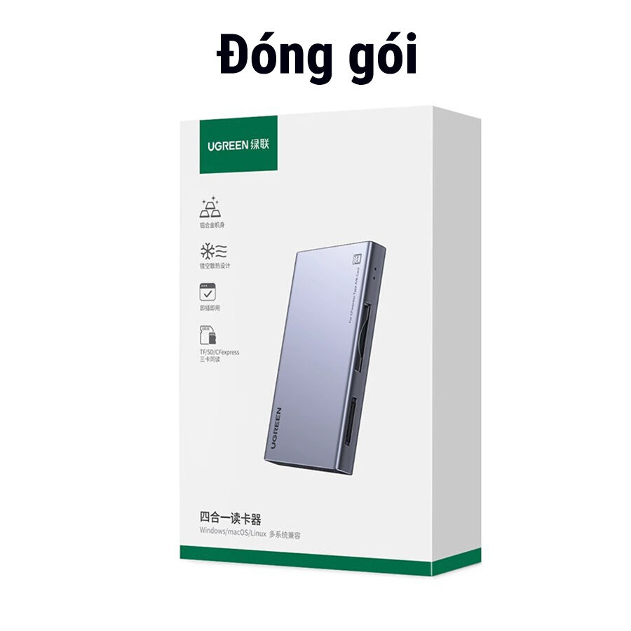 Ugreen 4 in 1 CFexpress A+B+SD+TF MicroSD Đầu đọc thẻ nhớ tốc độ cao USB3.2 Card reader all in one