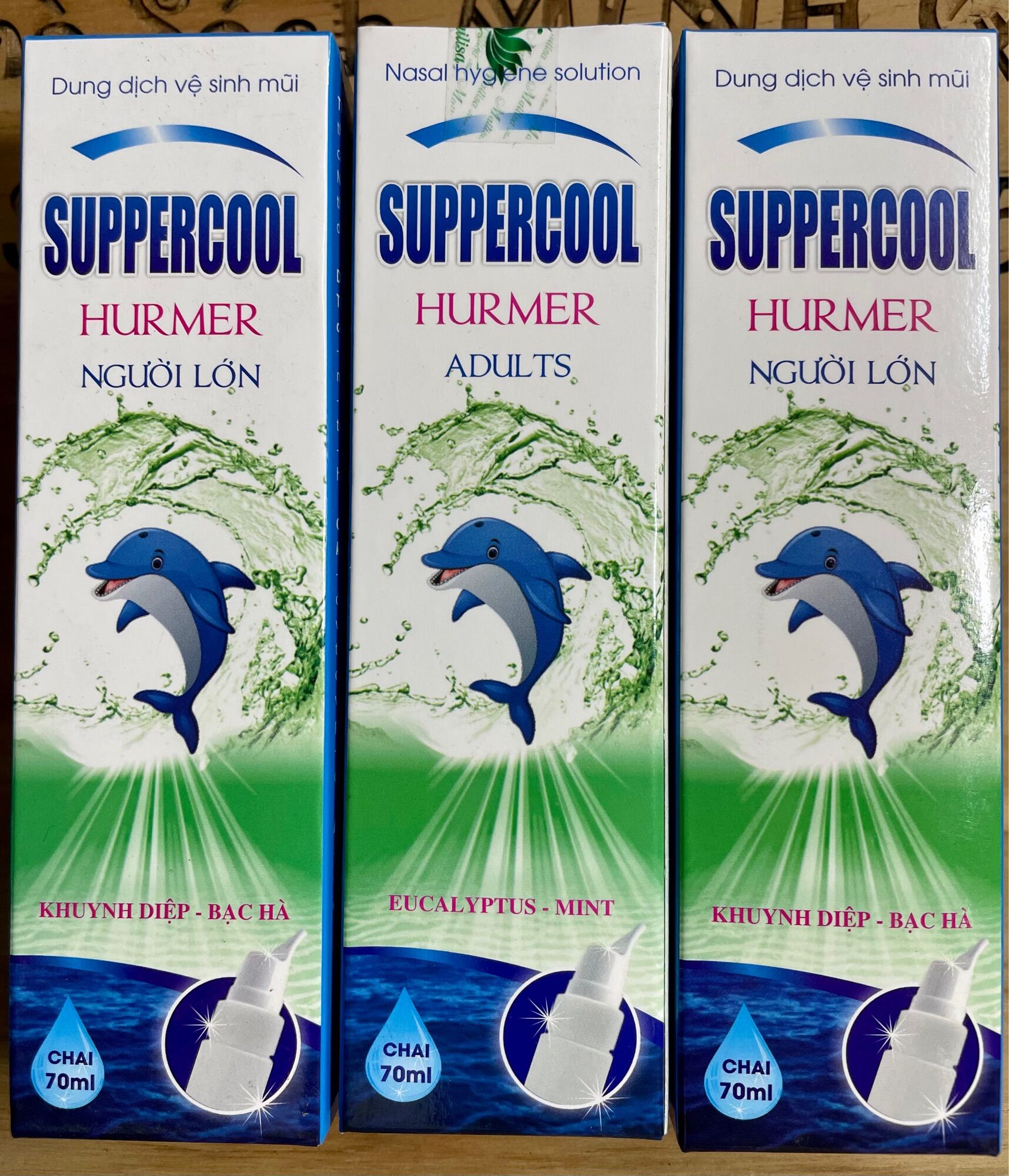 01 chai dung dịch vệ sinh mũi suppercool hurmer người lớn chai 70ml - khuynh diệp, bạc hà