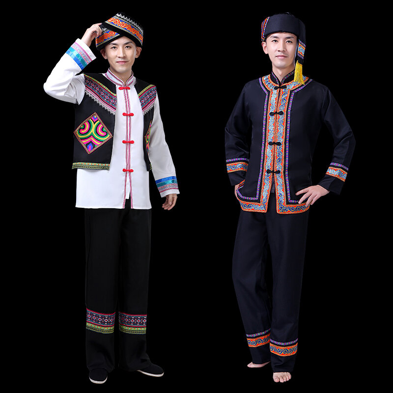 Trang Phục Dân Tộc CHOANG Quảng Tây Trang Phục Biểu Diễn Dân Tộc Di Dân Tộc Miêu Dân Tộc Thiểu Số Dân Tộc Vân Nam Phong Cách Dân Tộc Nam Quần Áo Biểu Diễn Sợi Hồ Lô
