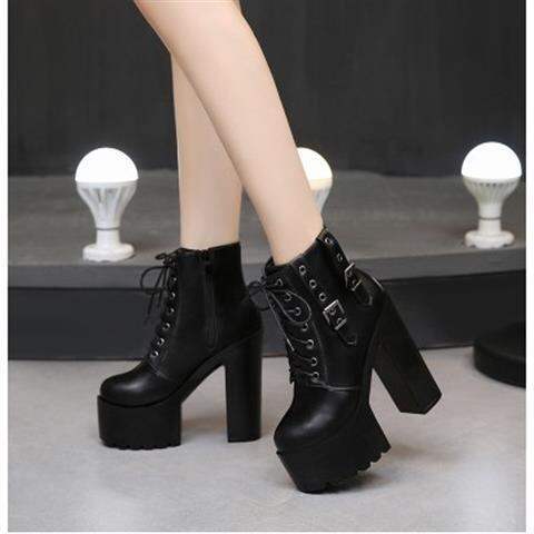 DS Performance Shoes New Women's DJ Night Show Elegant Sexy Dance Leading Shoes Dance Team Fashion Dance Gogo White Chunky Heels Ankle Boots