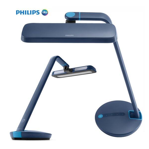 Philips | Đèn bàn LED bảo vệ mắt Strider 66111 màu xanh đậm đèn nền họa tiết tổ ong chống nhấp nháy chặn