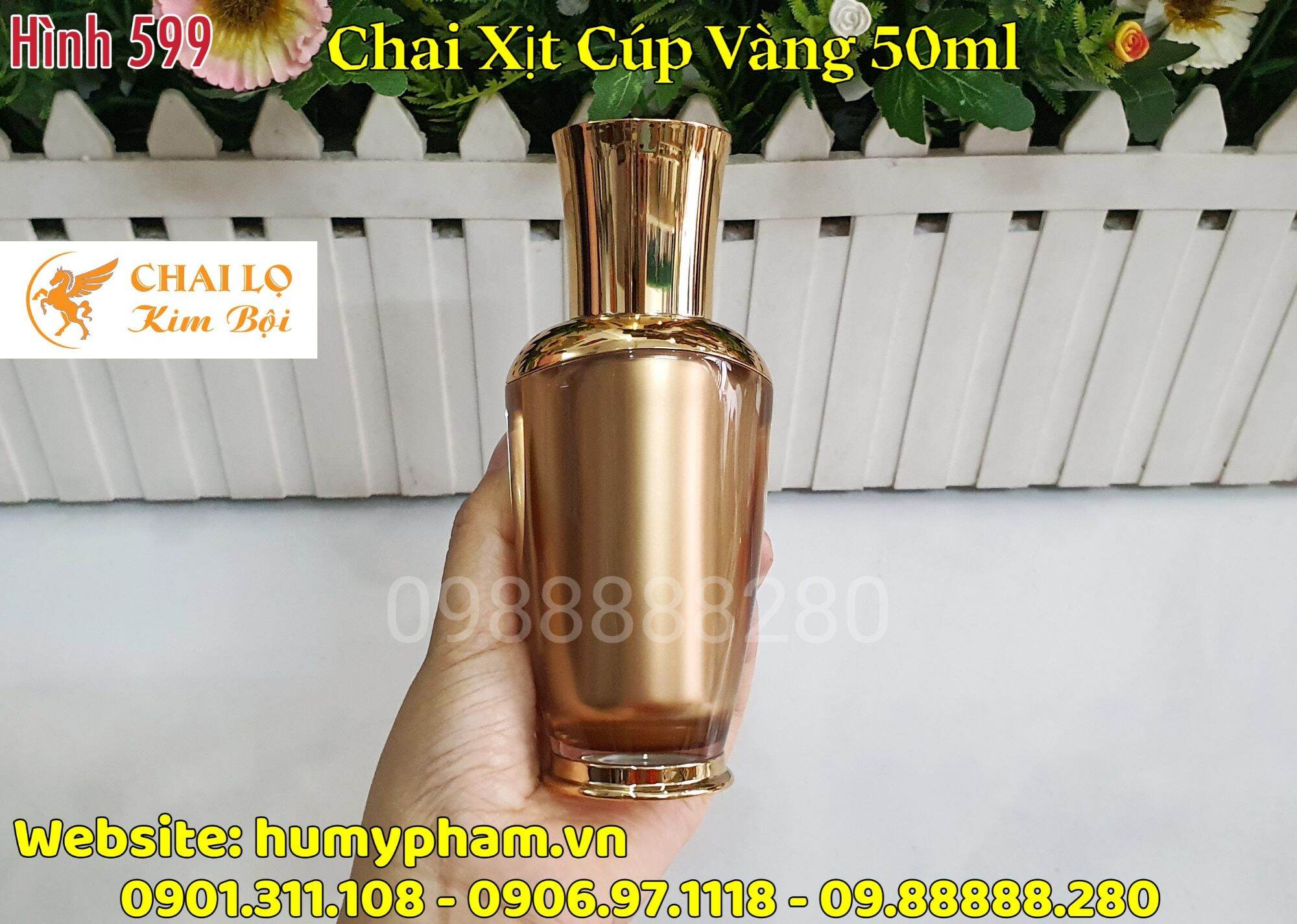 CHAI LỌ MỸ PHẨM - Chai Xịt Cúp Vàng 50ml