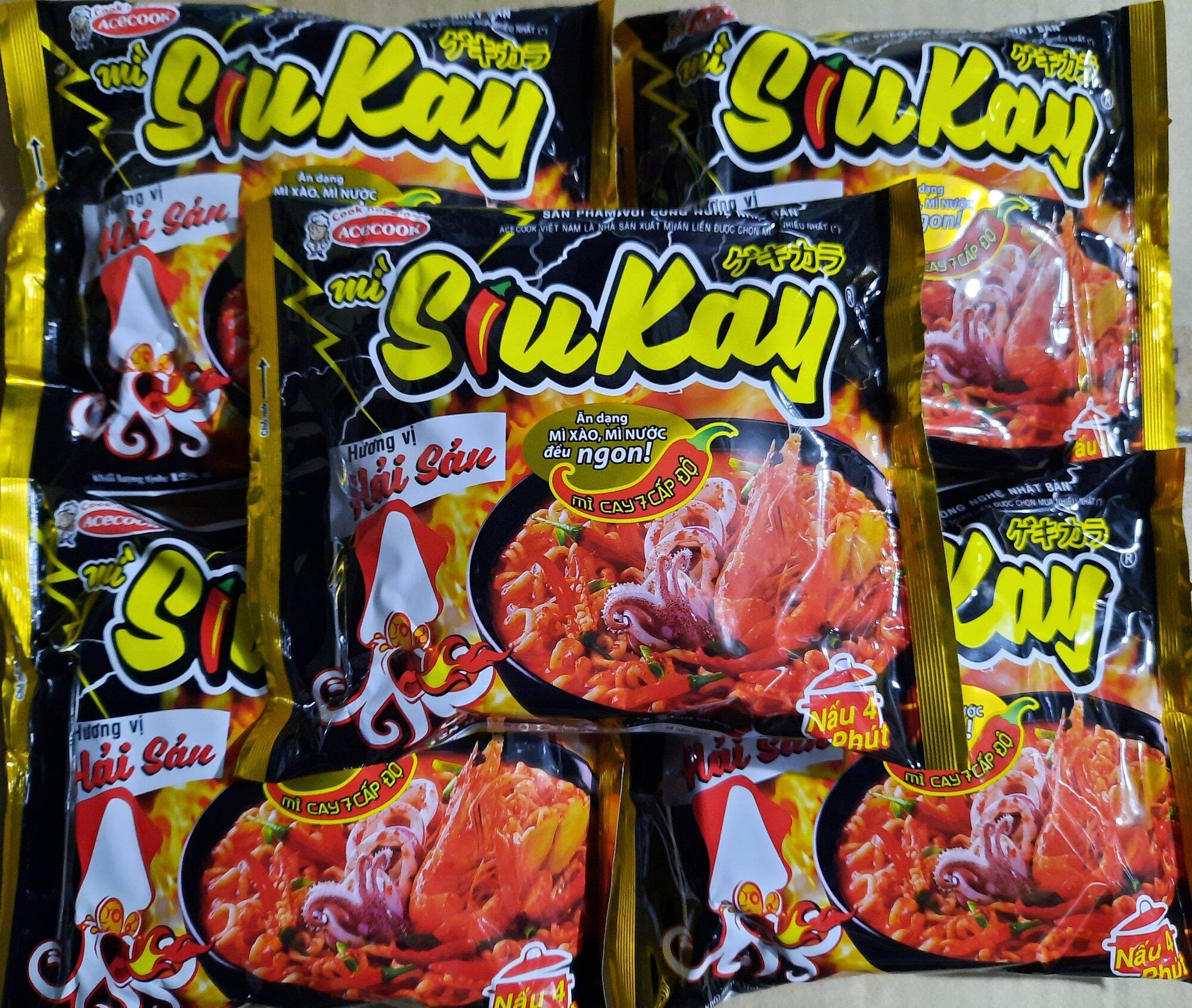 5 gói mì siêu cay hải sản Acecook
