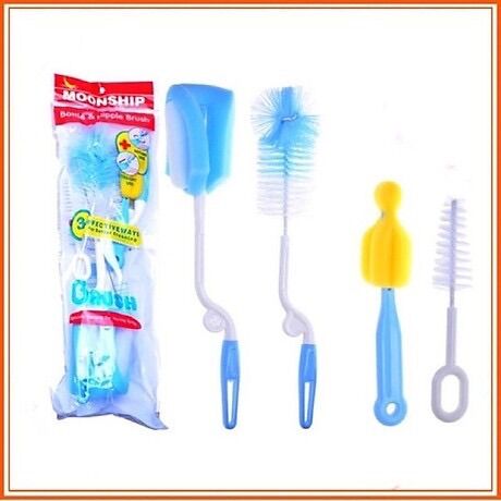 Bộ cọ rửa bình sửa 4 chi tiết, cọ rửa bình moonship cho bé