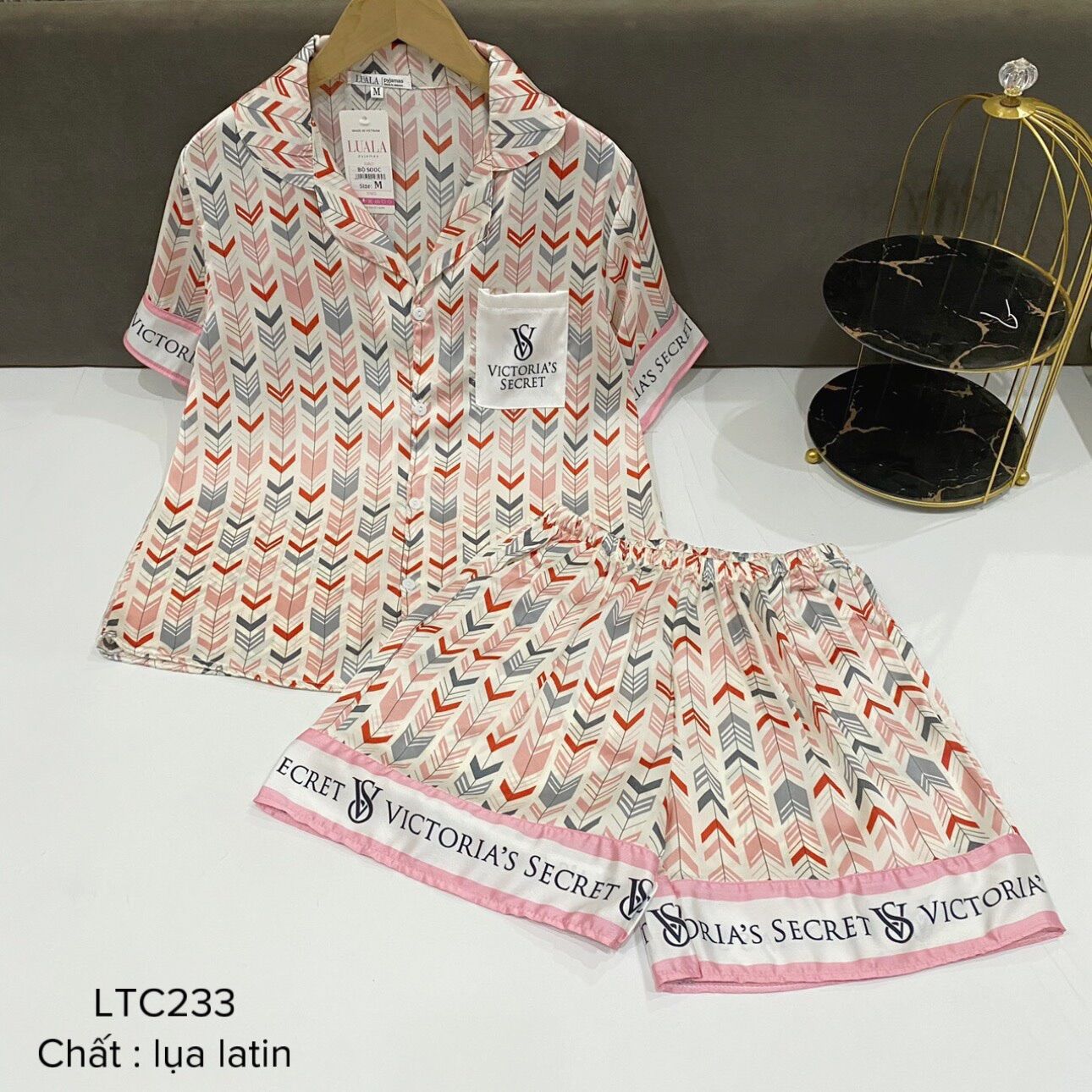 Pijama quần đùi đồ mặc nhà mới chất lụa latin thoải mái