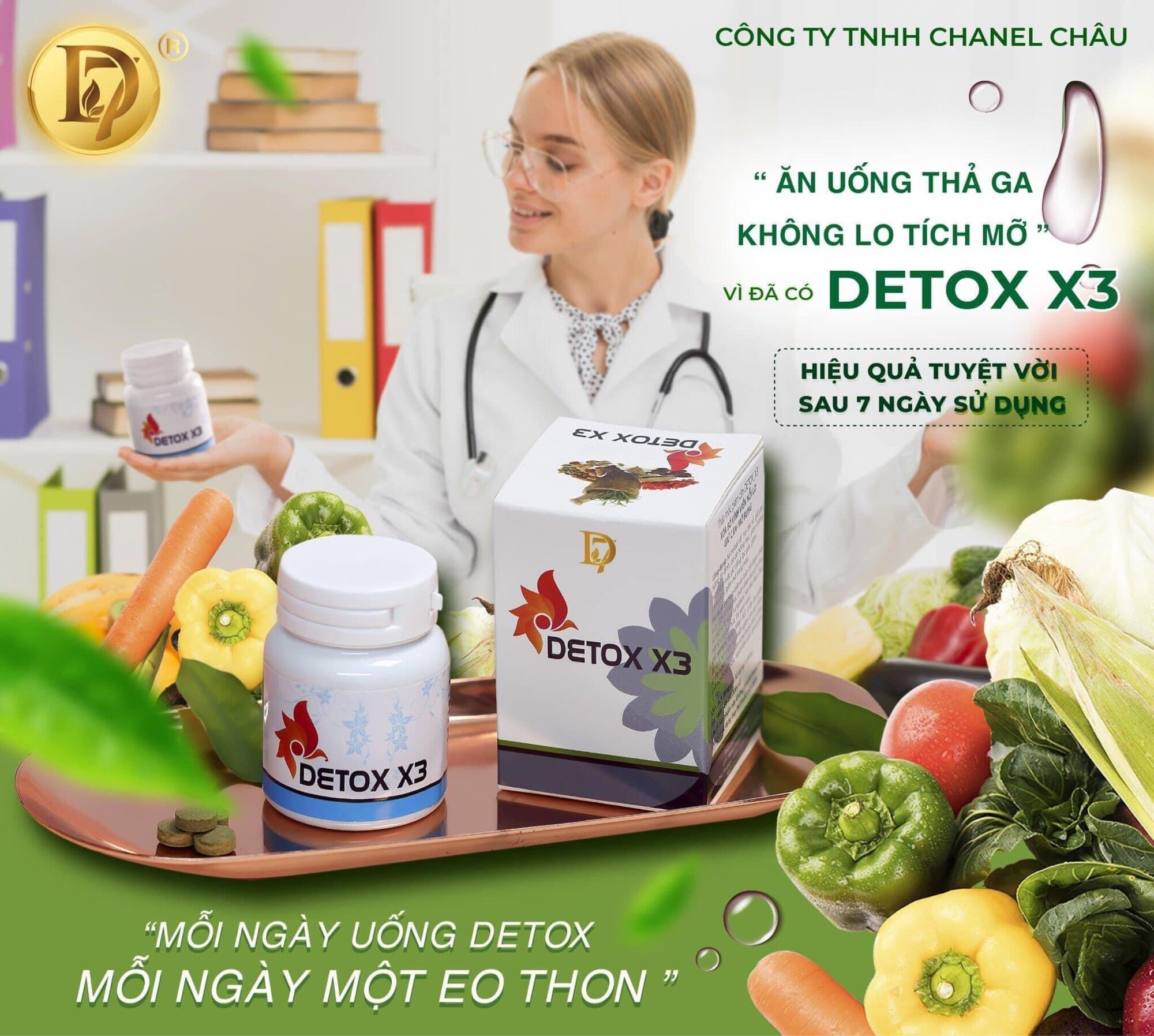 Detox x3 giảm cân giảm mỡ bụng cực nhanh