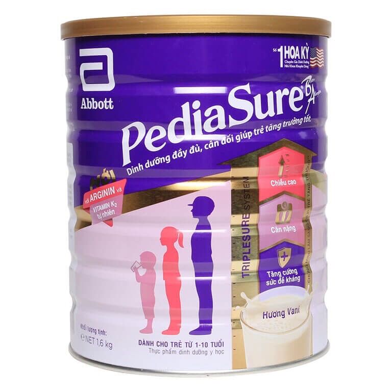 Sữa bột Pediasure BA hương vani 1,6kg và vani ít ngọt