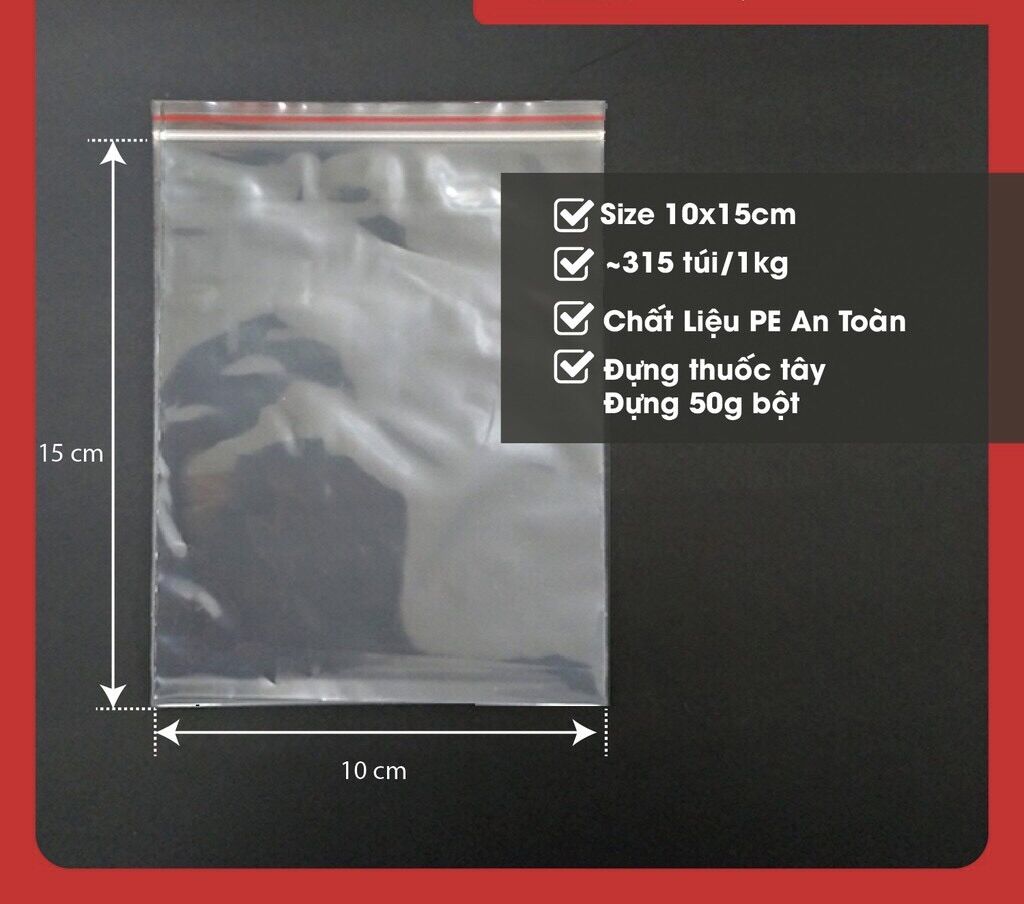 [HCM]1Kg Túi Zip Chỉ Đỏ