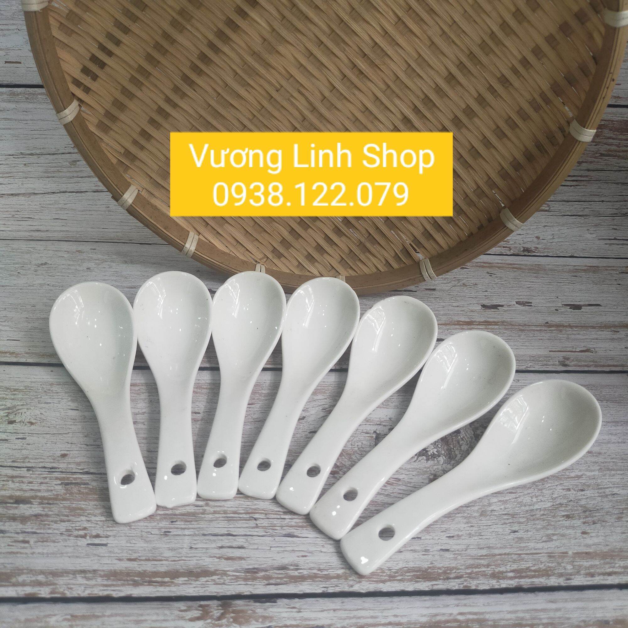 COMBO 10c MUỖNG SỨ TRẮNG