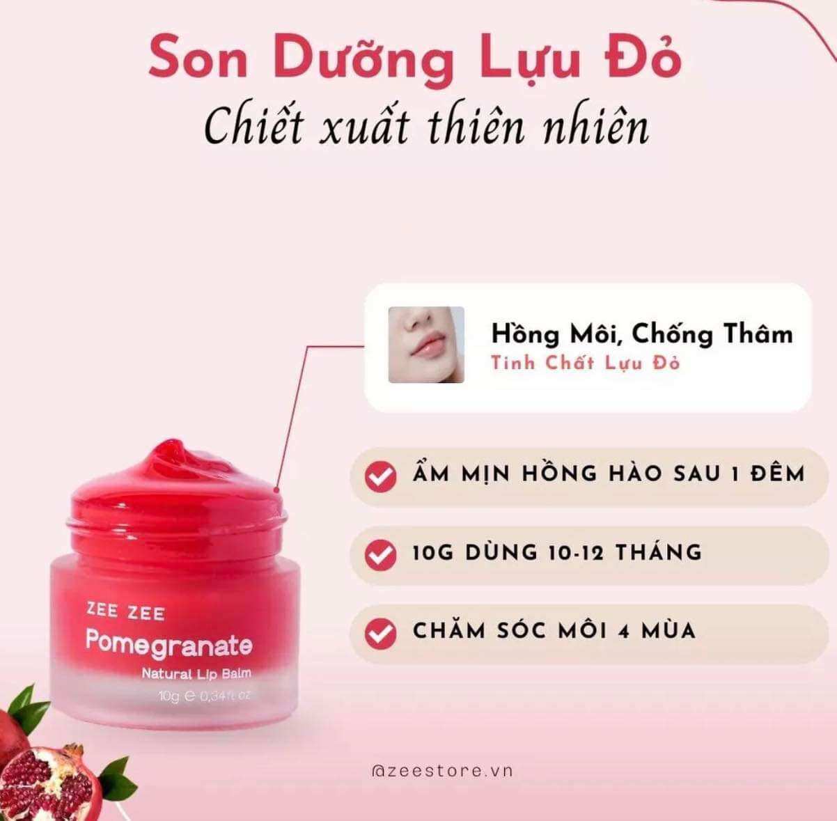 Son dưỡng môi lựu đỏ 3in1