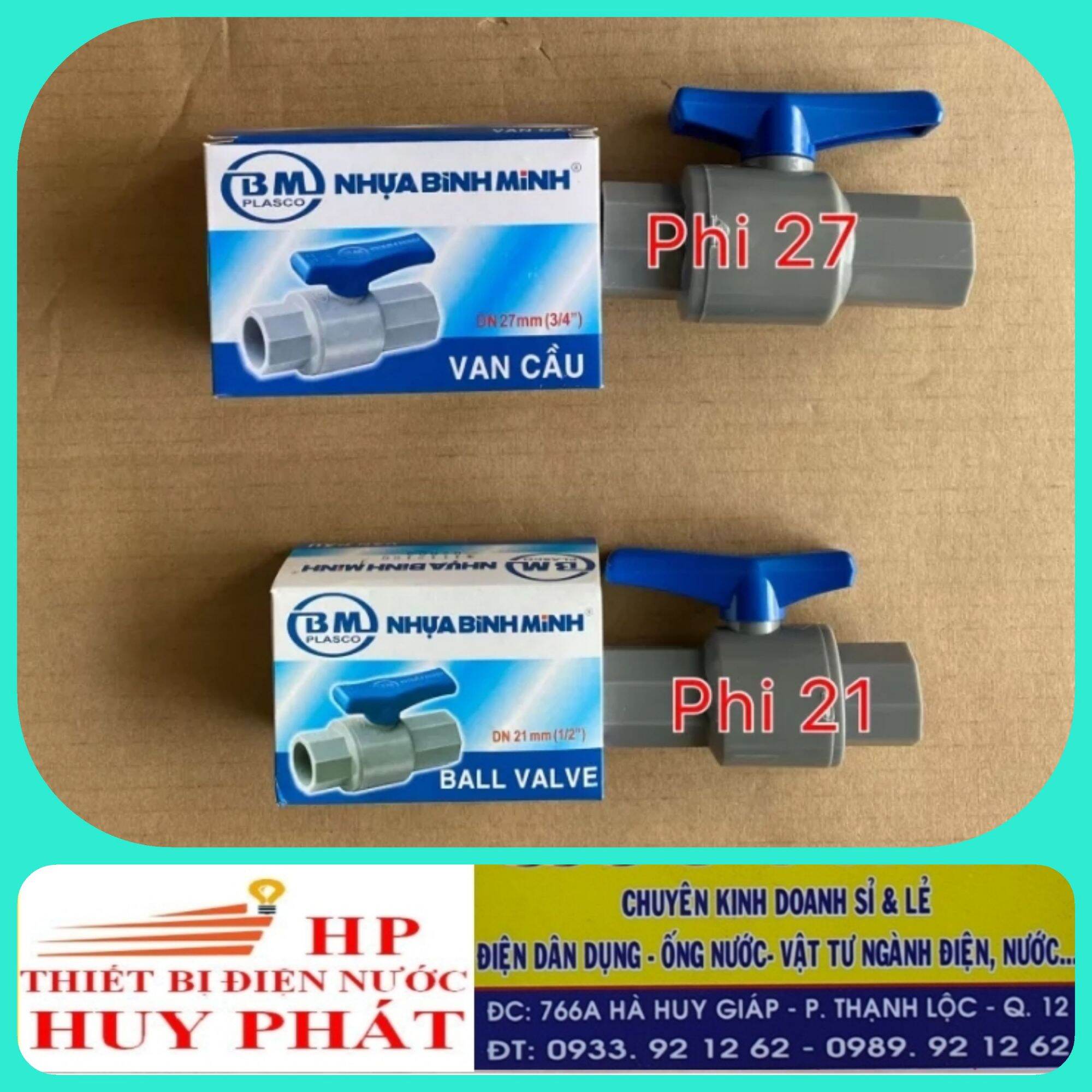 Van cầu nhựa pvc phi 21, 27, 34, 42, 49 bình minh..